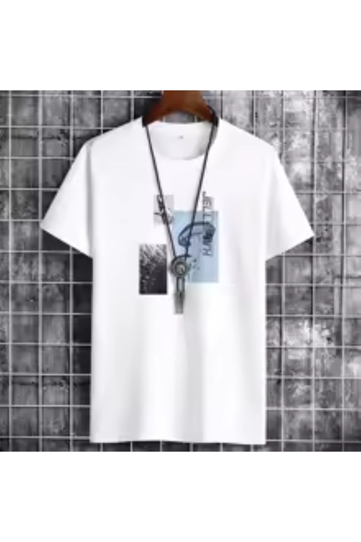 aynewmoda Erkek Yazlık Büyük Beden Spor Giyim Tişörtü Spor Giyim Sokak Giyimi Harajuku Hip Hop Tişörtü