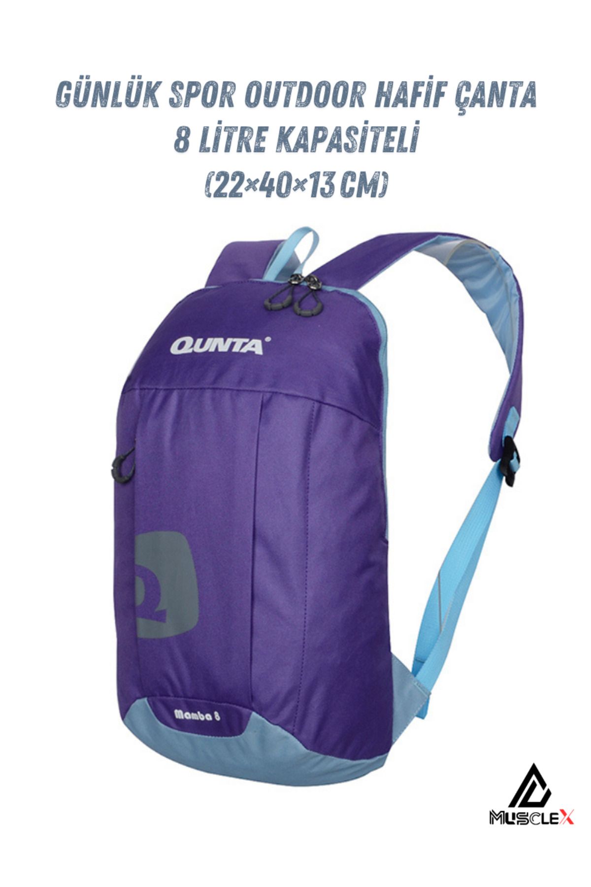 Musclex Spor Tekstil 8 Litre Hafif Sırt Çantası – Günlük, Outdoor, Su itici Çanta, Spor Çanta, Polyester Çanta