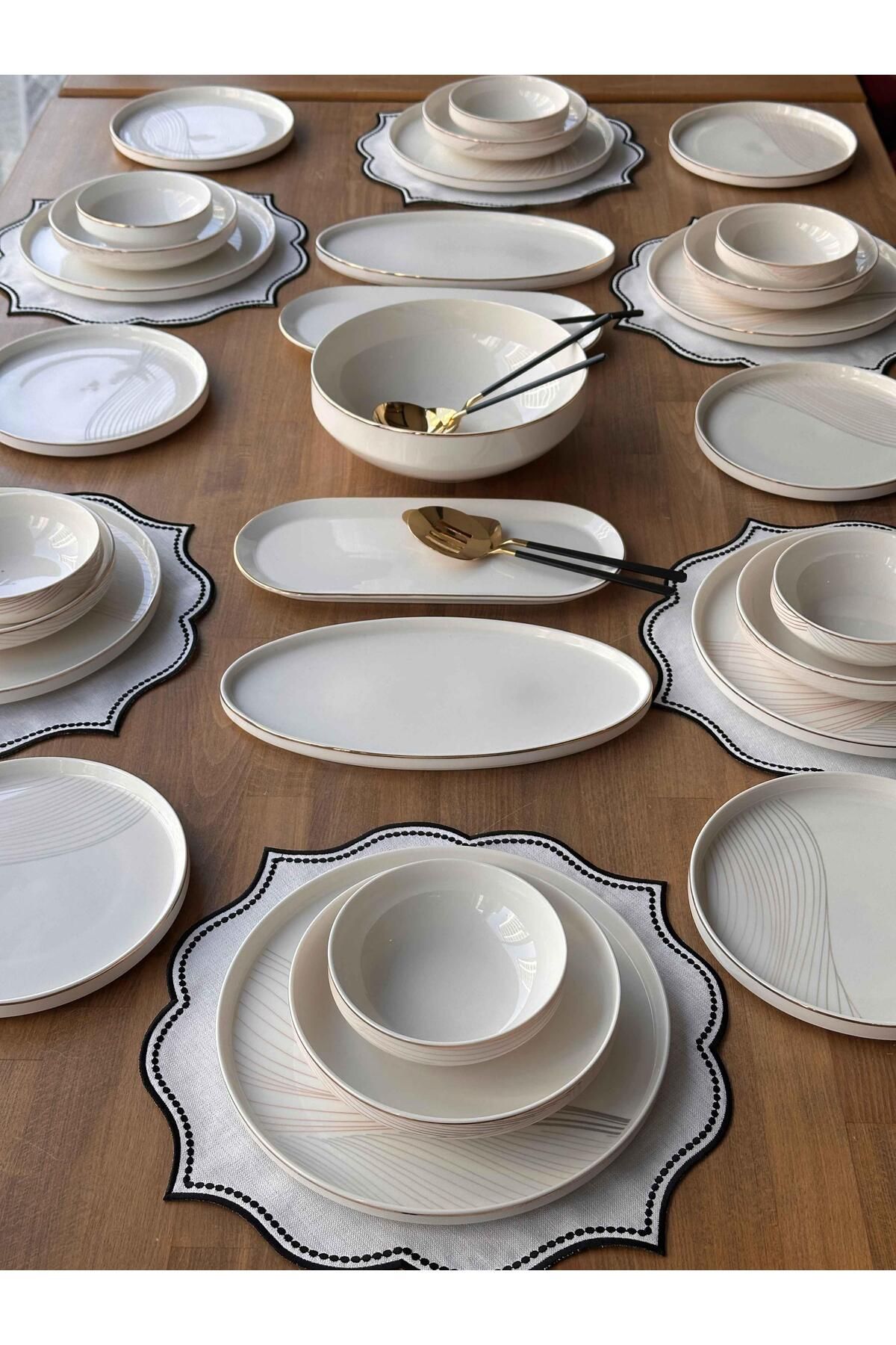 ROSSEV Yemek Takımı Modern Line 40 Parça 6 Kişilik