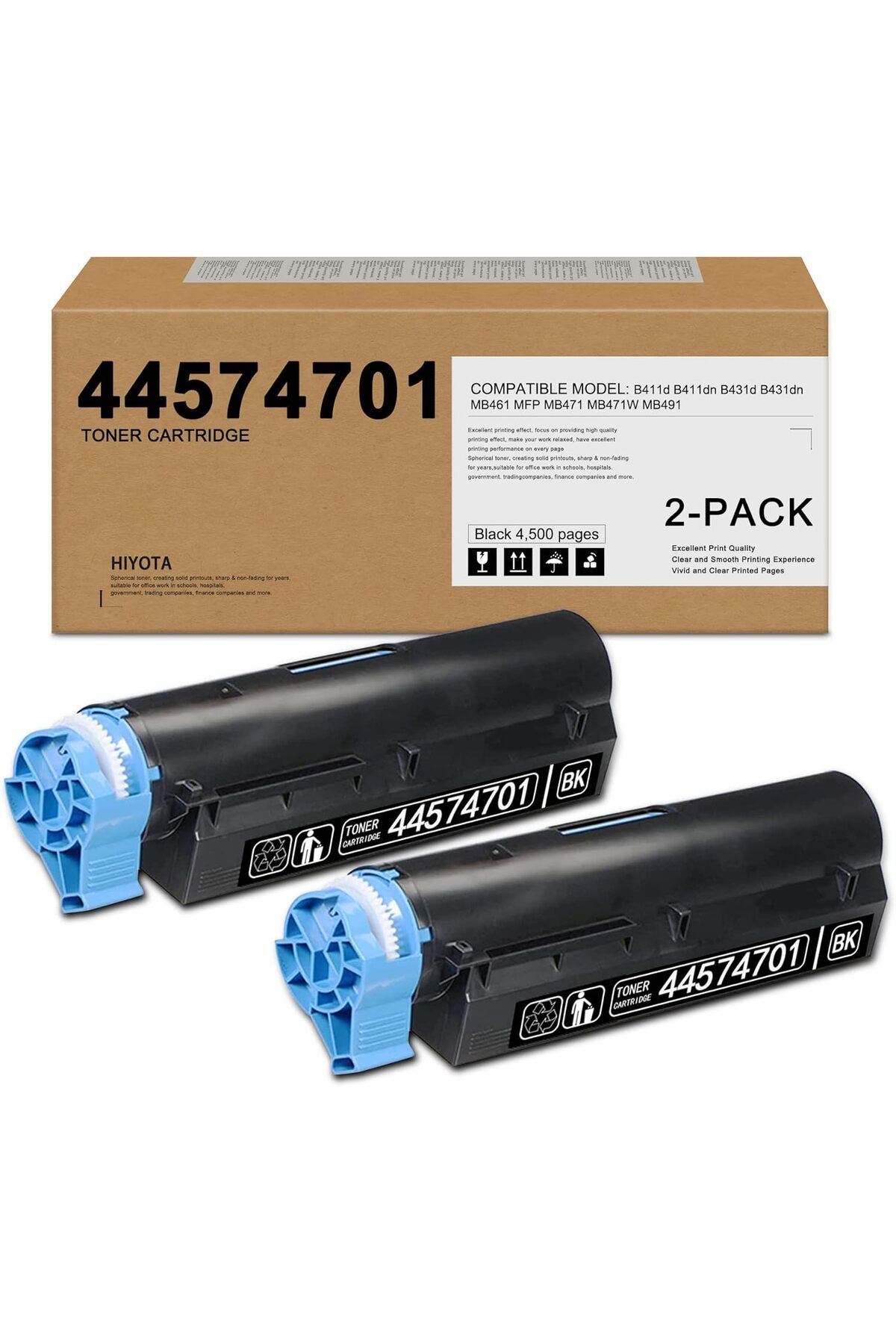 OKI MUADİL B411 B431 B411d B411dn B431d MB461 MFP MB471 MB471W MB491 Printer Toner 2 ADET 7K