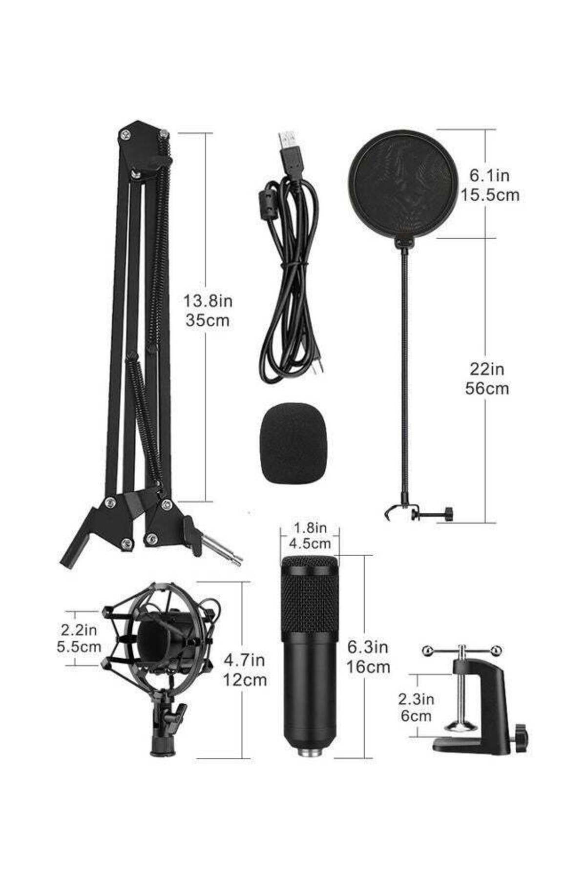 COOYA-USB condenser microphone,Equipped with adjustable bracket,Professional recording studio use,black 5