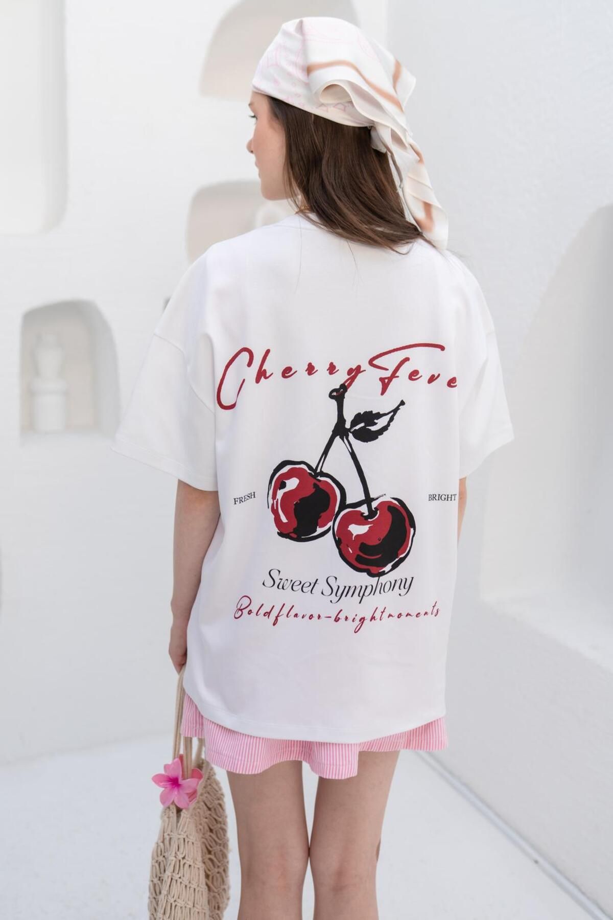 Re-SIS Cherry Forever Grafikli Oversize T-shirt