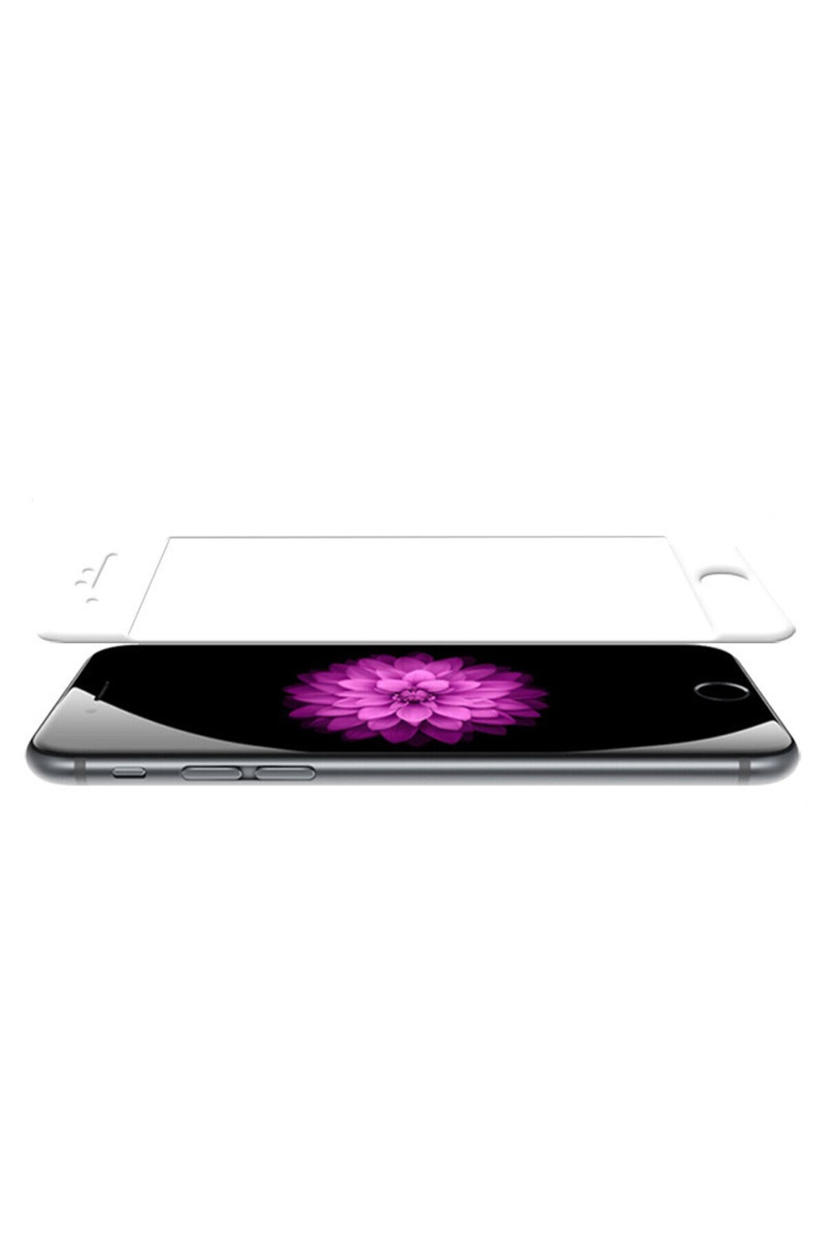 WHITE-Tempered glass protection film for iPhone 6/6S 3D curved, white 1