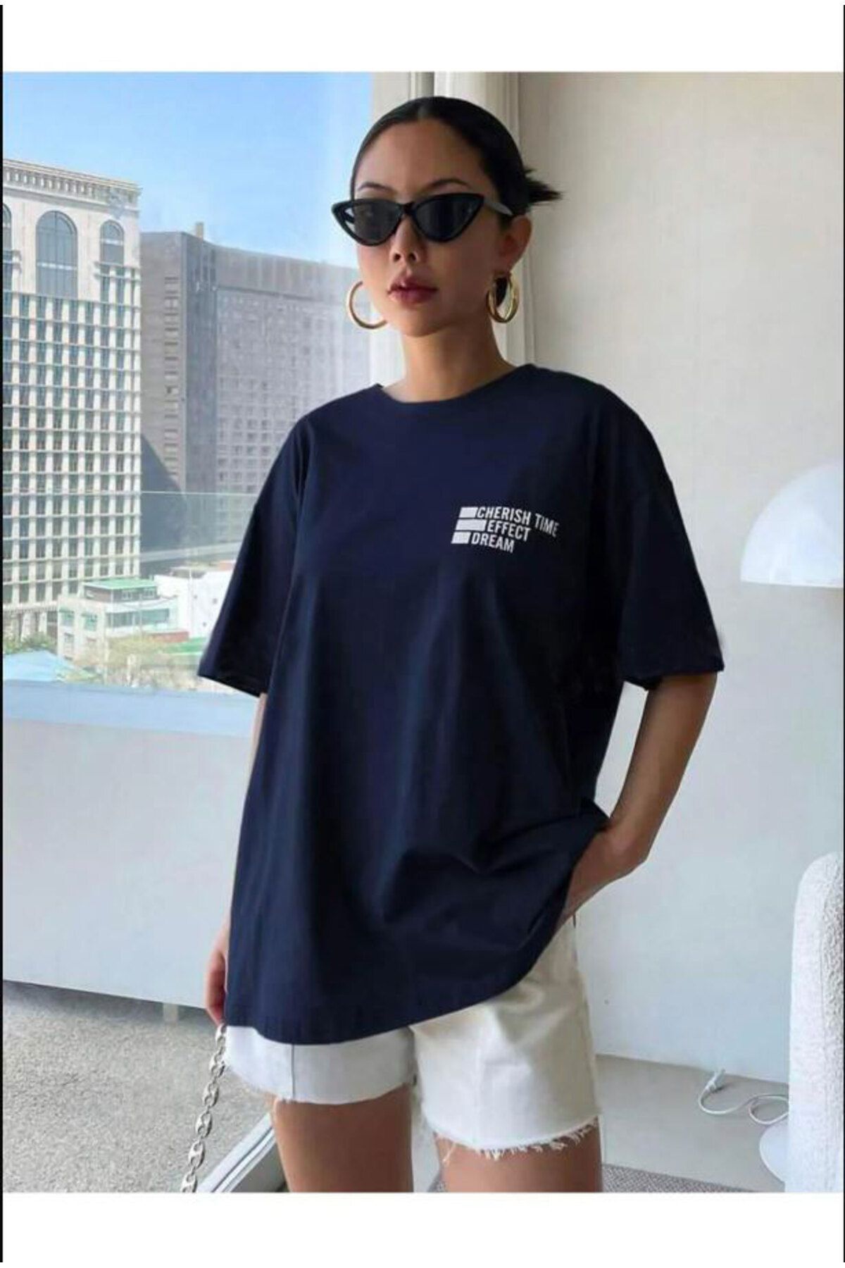 Boi Cherish Time Effect Baskılı Unisex Tshirt