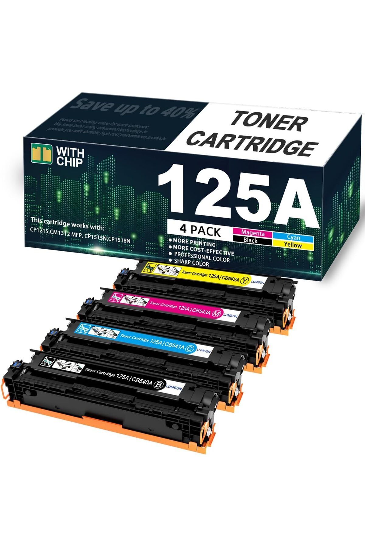 HP CB540A CM1312 MFP CM1312nfi CP1515n CP1518ni CP1215 ( CB540A CB541A CB542A CB543A , with Chip)