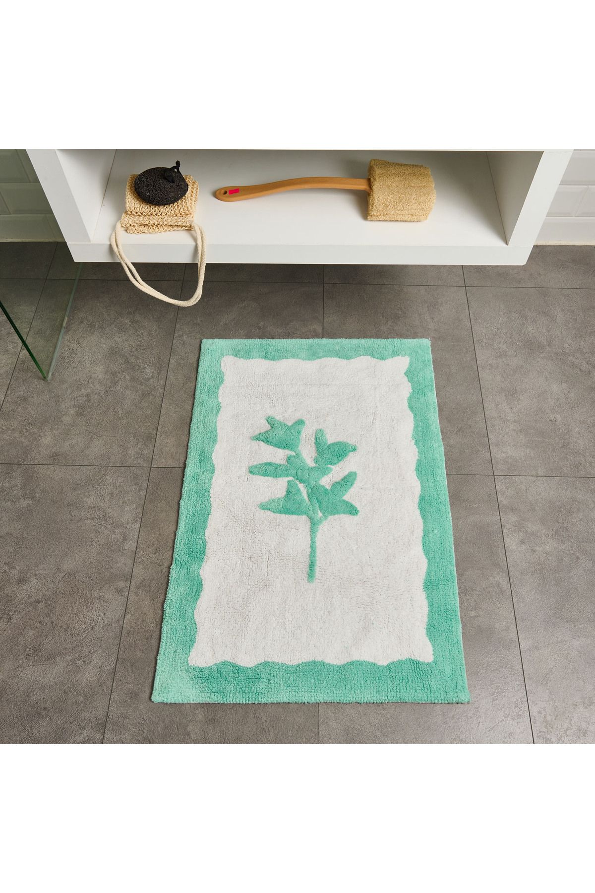 Evidea Soft Granny Summer Tufting Banyo Paspası - Beyaz - 60x90 cm