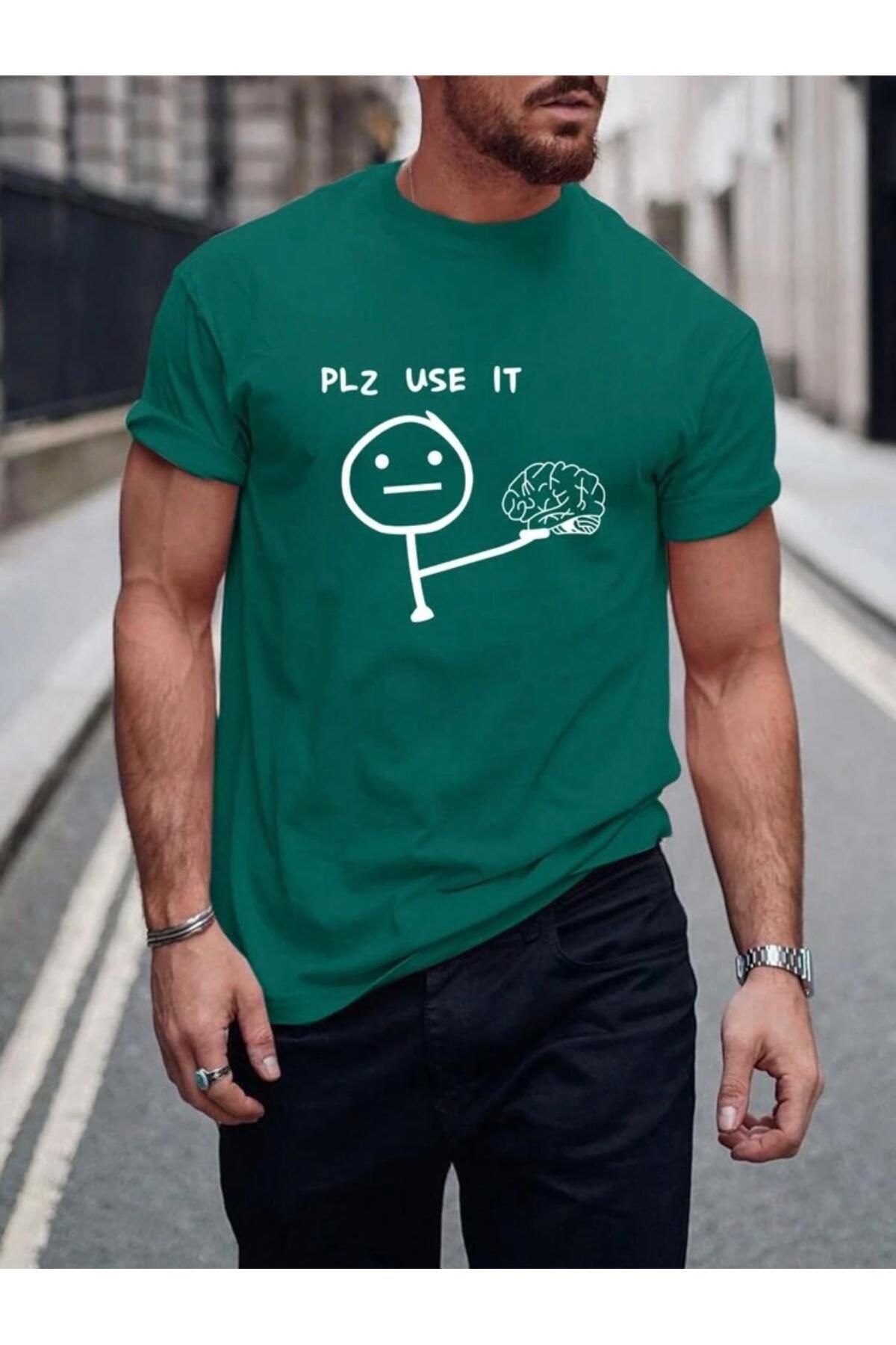 Boi PLZ USE IT BASKILI OVERSİZE BASIC TİŞÖRT KISA KOL T-SHİRT T-SHİRT