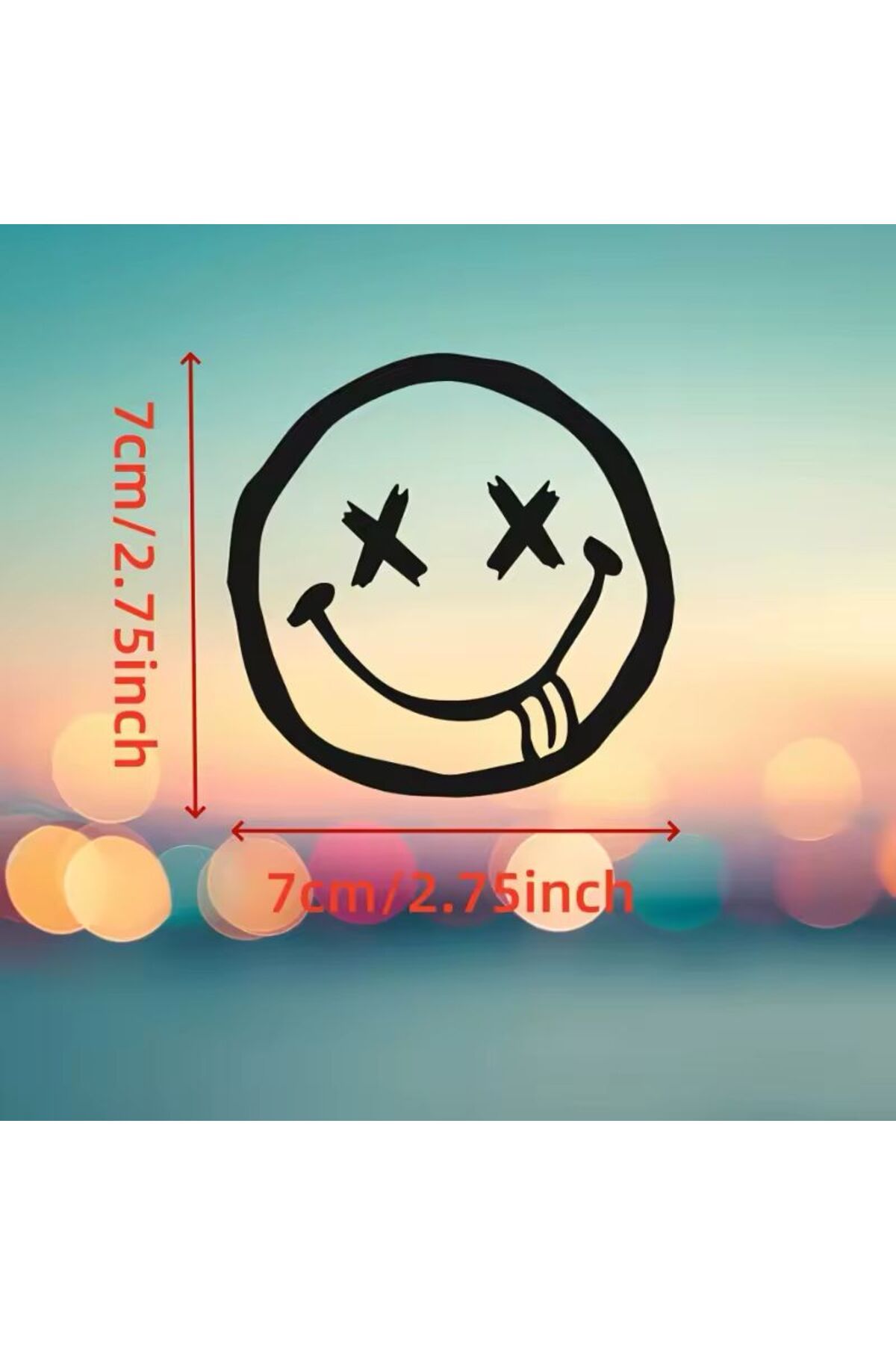 onurreklamonline Dil Çıkaran Gülen Yüz Sticker – Emoji Tasarım – 10x10 cm – Suya Dayanıklı Vinil