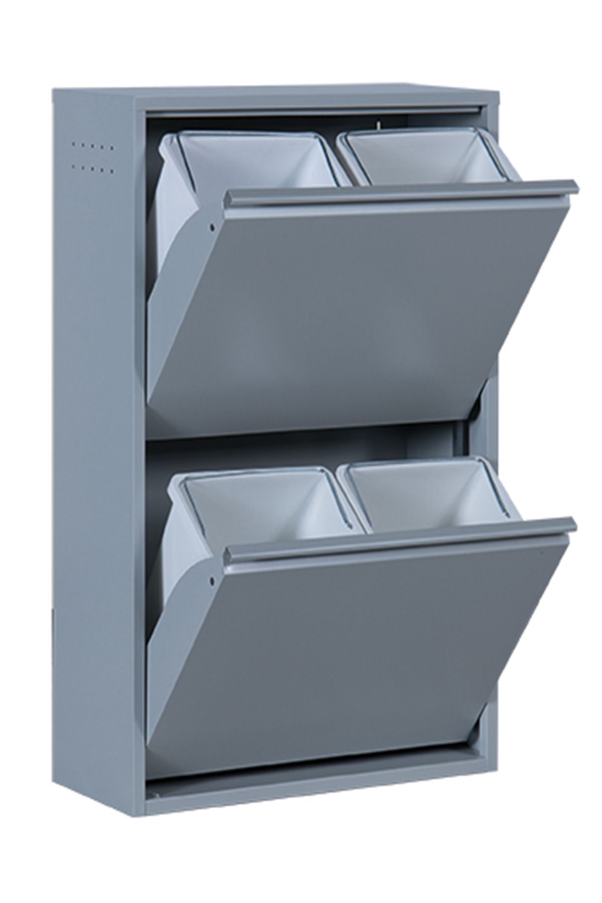 KUMSSHOP 4'lü Çok Amaçlı Metal Erzak Dolabı - Beyaz