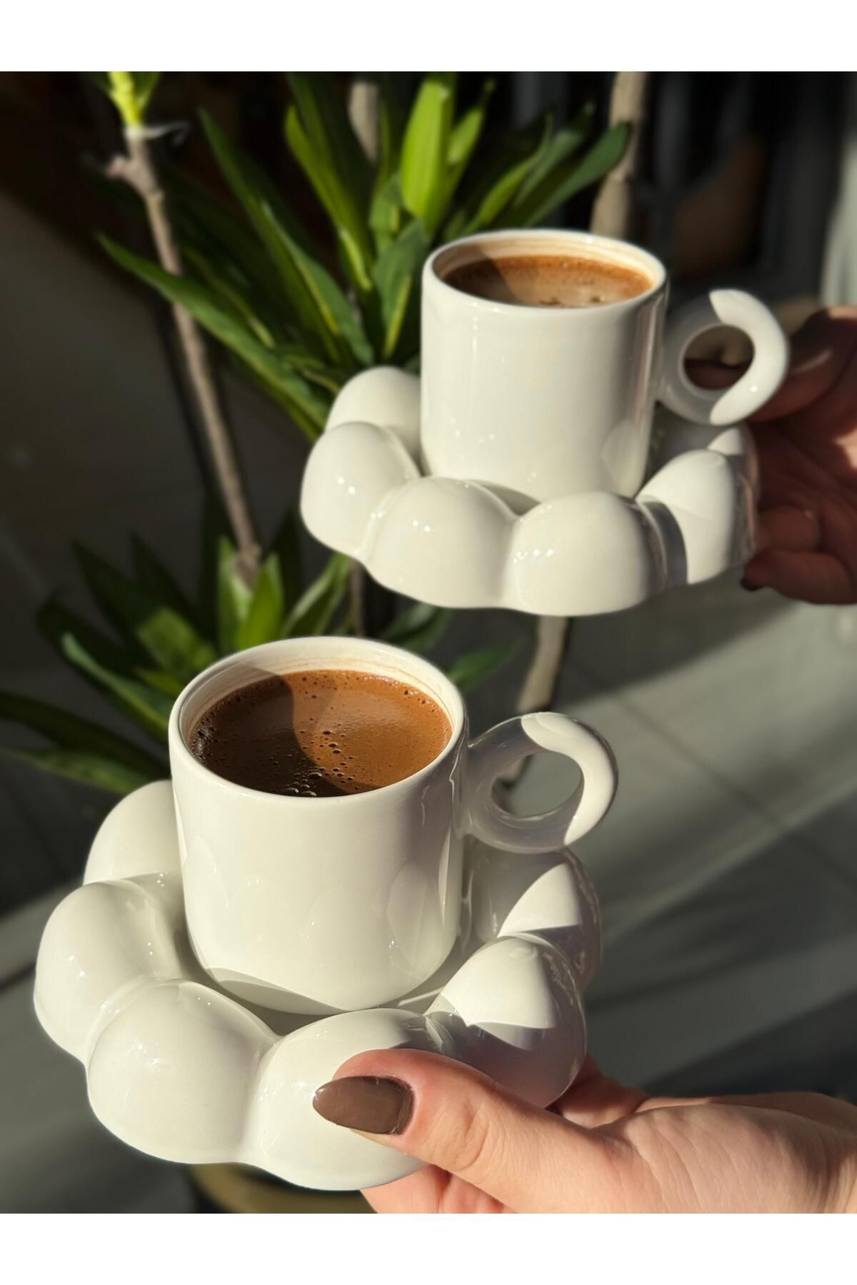 Onedekor 2 Kişilik Puffyl White Kahve Fincanı Seti Hediyelik