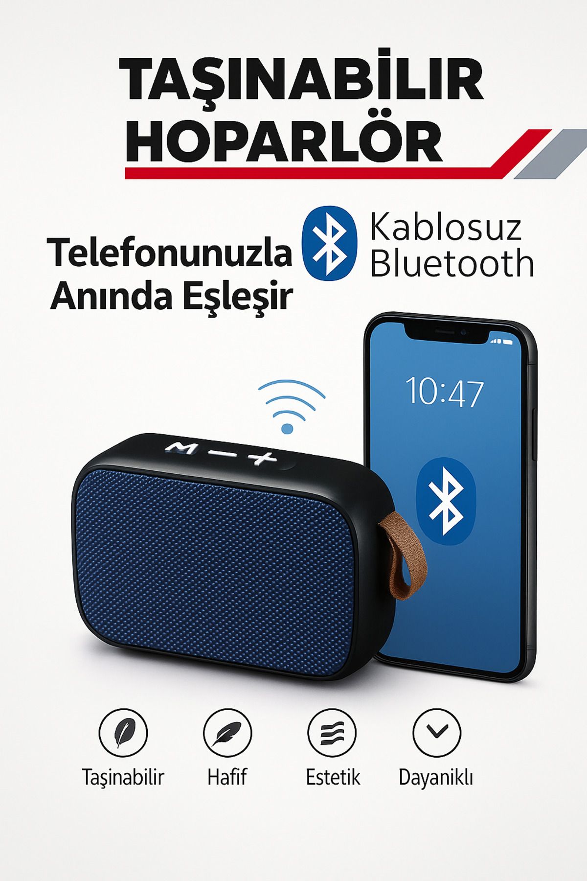SNSTİCARET Taşınabilir Kablosuz Bluetooth Hoparlör– USB & TF Kart Destekli – Yüksek Ses Kalitesi
