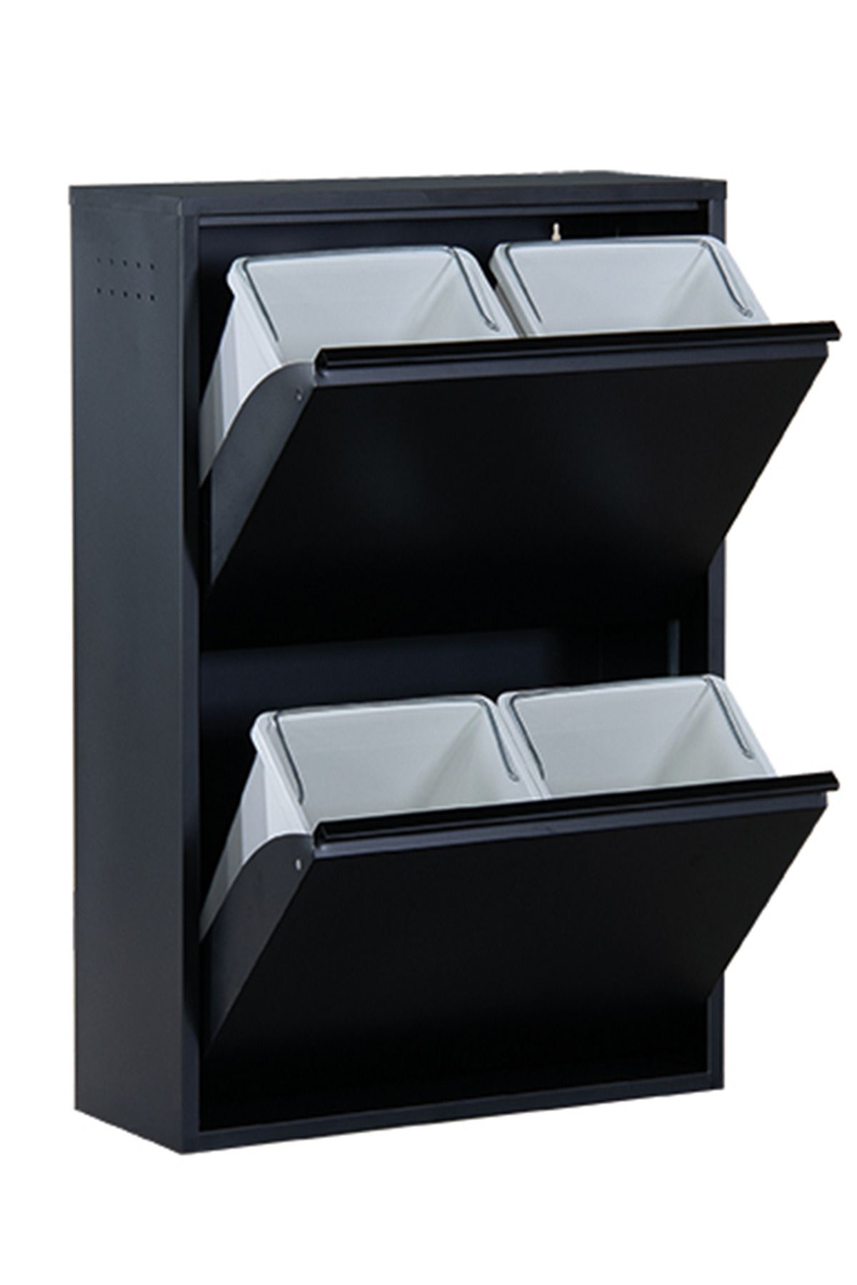 KUMSSHOP 4'lü Çok Amaçlı Metal Erzak Dolabı - Beyaz