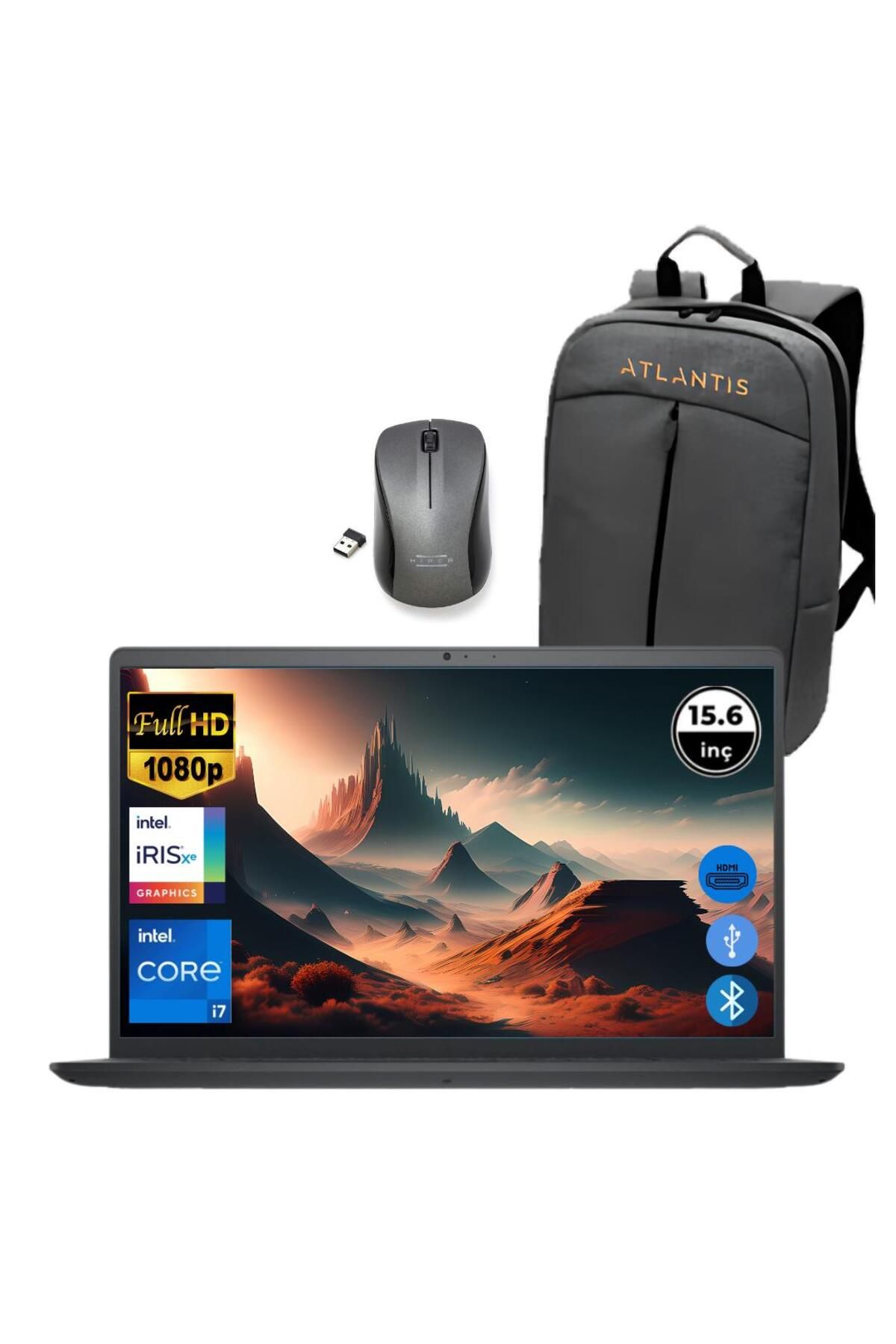 Dell Inspiron 3520 i7 1255U 16GB 256 GB M.2 SSD I35201013U ATL96 O/B 15.6" Ubuntu Taşınabilir Bilgis
