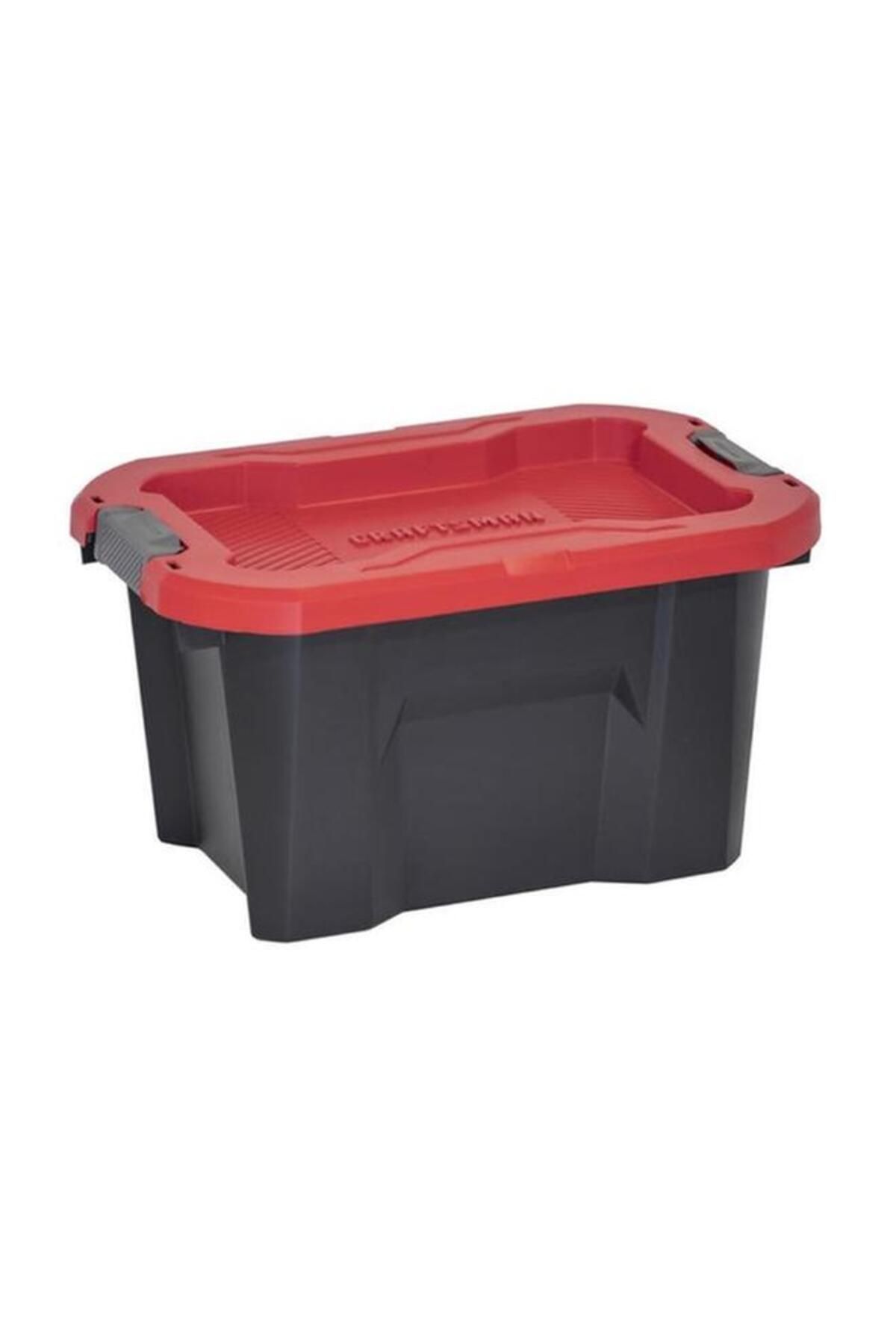 Generic-CRAFTSMAN Rectangular Storage Tote with Latching Lid Black and Red 5 Gal 206410 1
