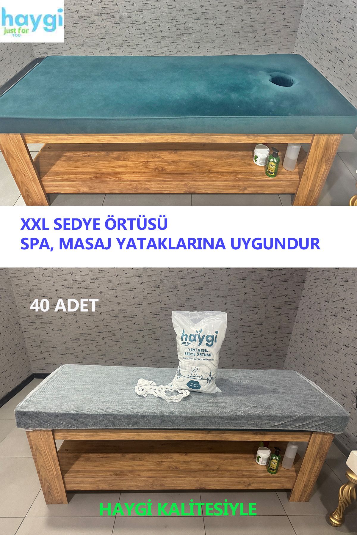 galaksihome Spa ve Masaj Yatağı Örtüsü Tek Kullanımlık XXL Sedye Örtüsü – 40 Adet 110x280