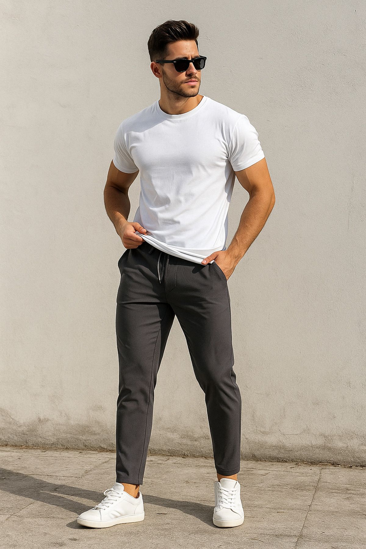 Rich Erkek Slim Fit Modern Kesim Jogger Eşofman Altı - Şık ve Spor Bağcıklı Pantolon