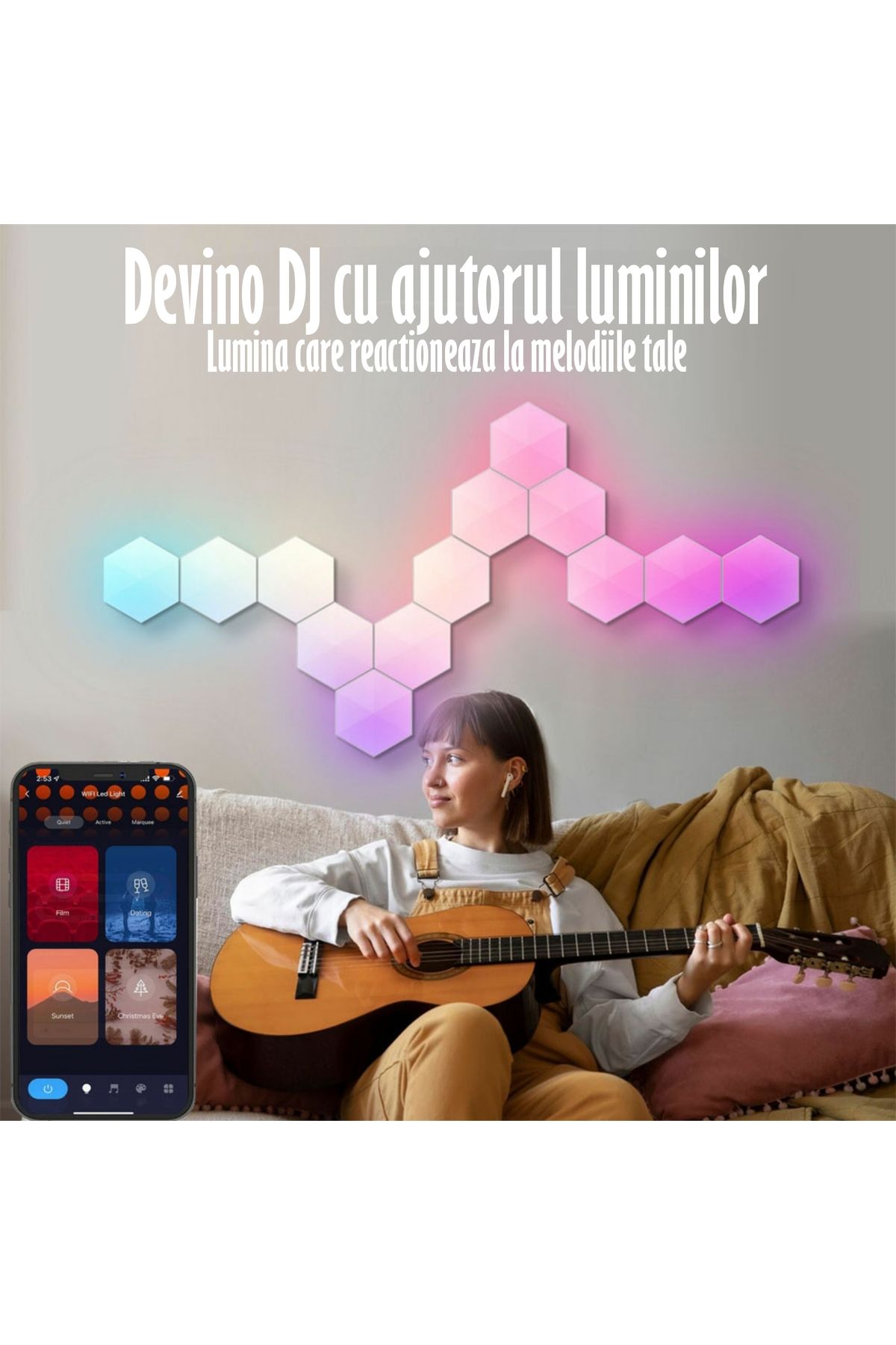 REVOSE-Hexagon Smart Modular Lamp with RGB LED Touch Switch 11