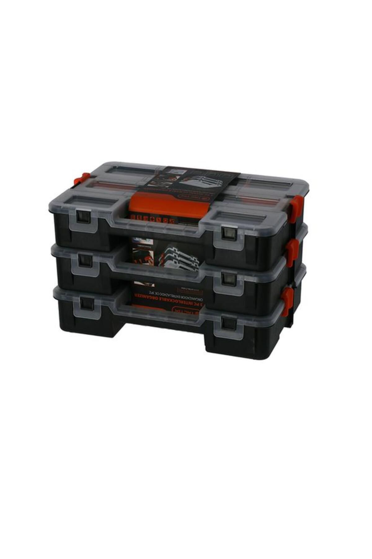 Generic-Tactix 3-Piece Side Latches Interlock Organizer Set Black and Clear 320027 3