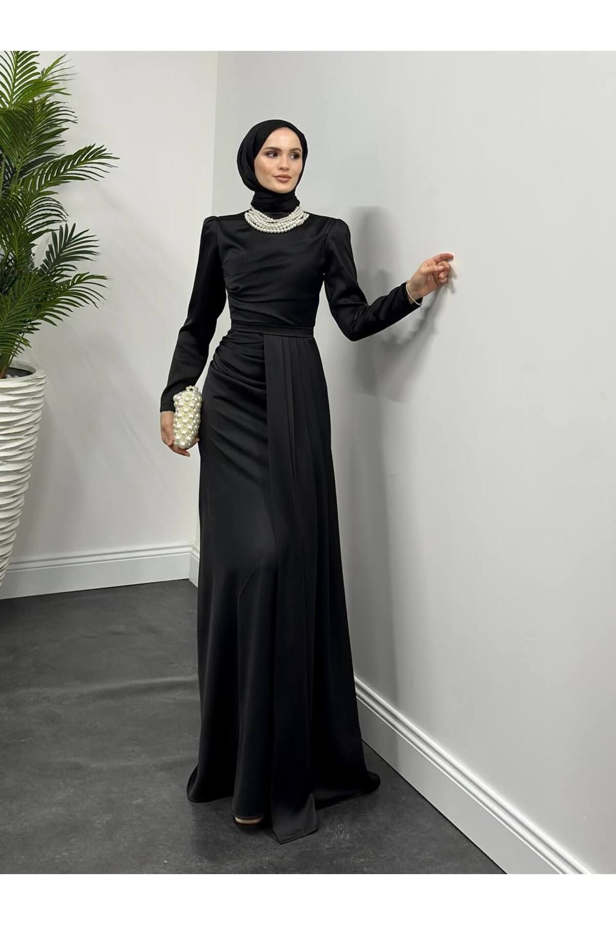 mahira collection İNCİLİ ABİYE ELBİSE