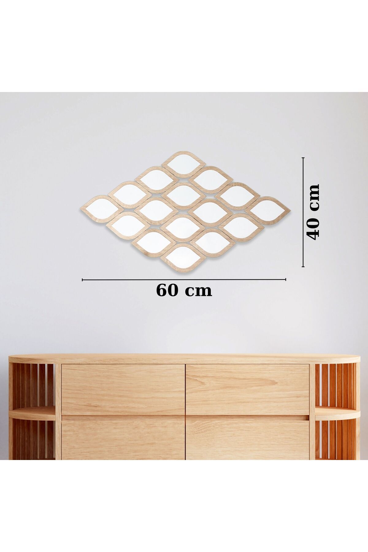 HippoDeco Dekoratif Damla Model Pleksi Ayna | 16 Parça Set | MDF Üzeri Modern Duvar Tasarımı
