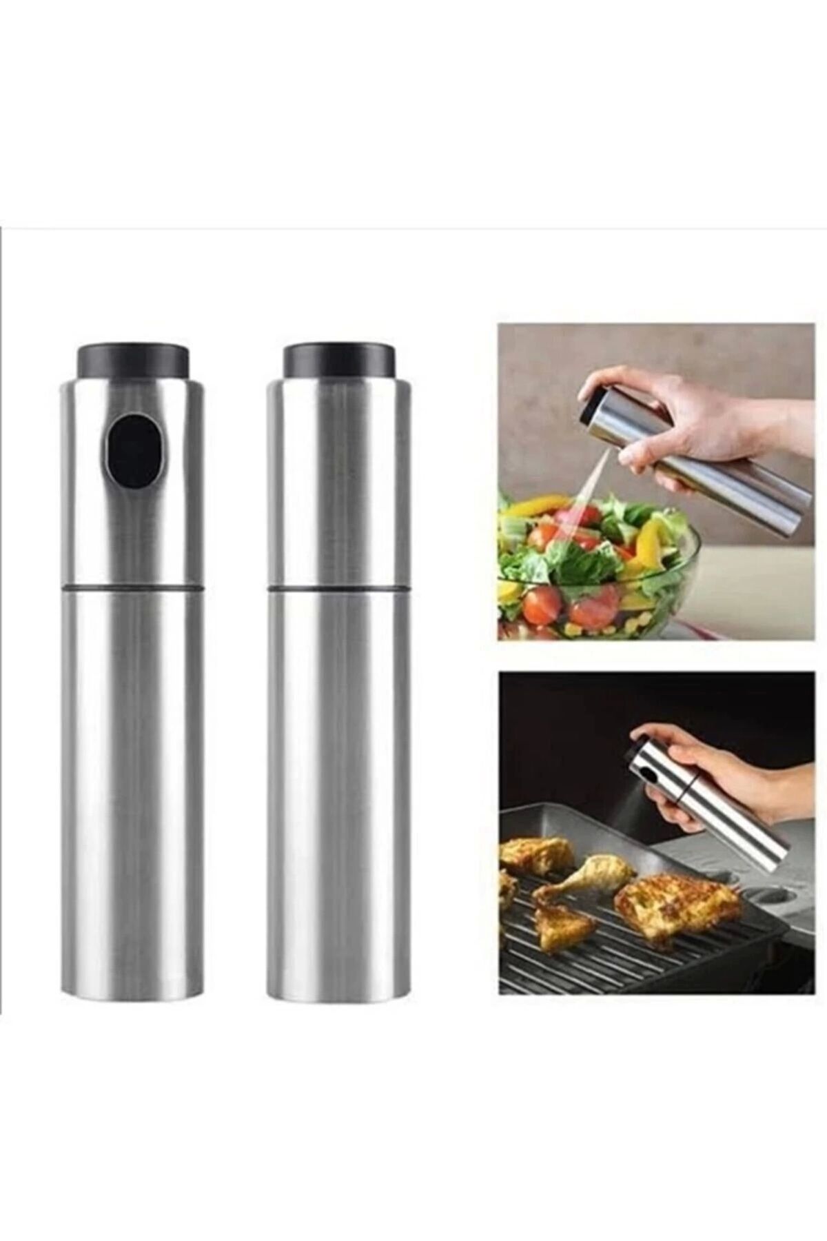 Generic Paslanmaz Çelik Gövdeli Spray Yağlık - Zeytinyağ/sirke Püskürtücü