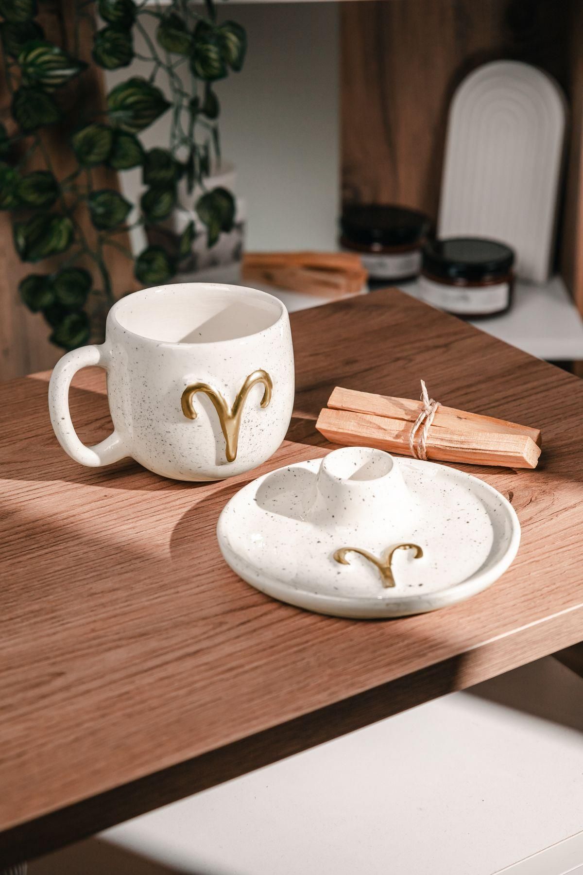 Love Bundles Koç Burcuna Özel El Yapımı Palo Santo Tütsülük ve Kupa Seti (2 adet Palo Santo dahil)