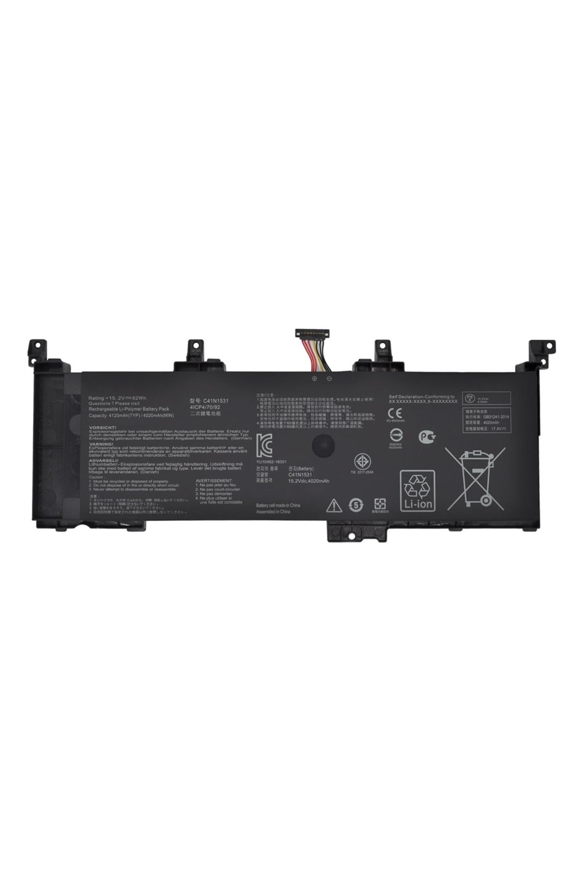 Afila Asus Strix GL502VS-GZ427T, GL502VS-GZ428T Batarya, Pil / Ver.2