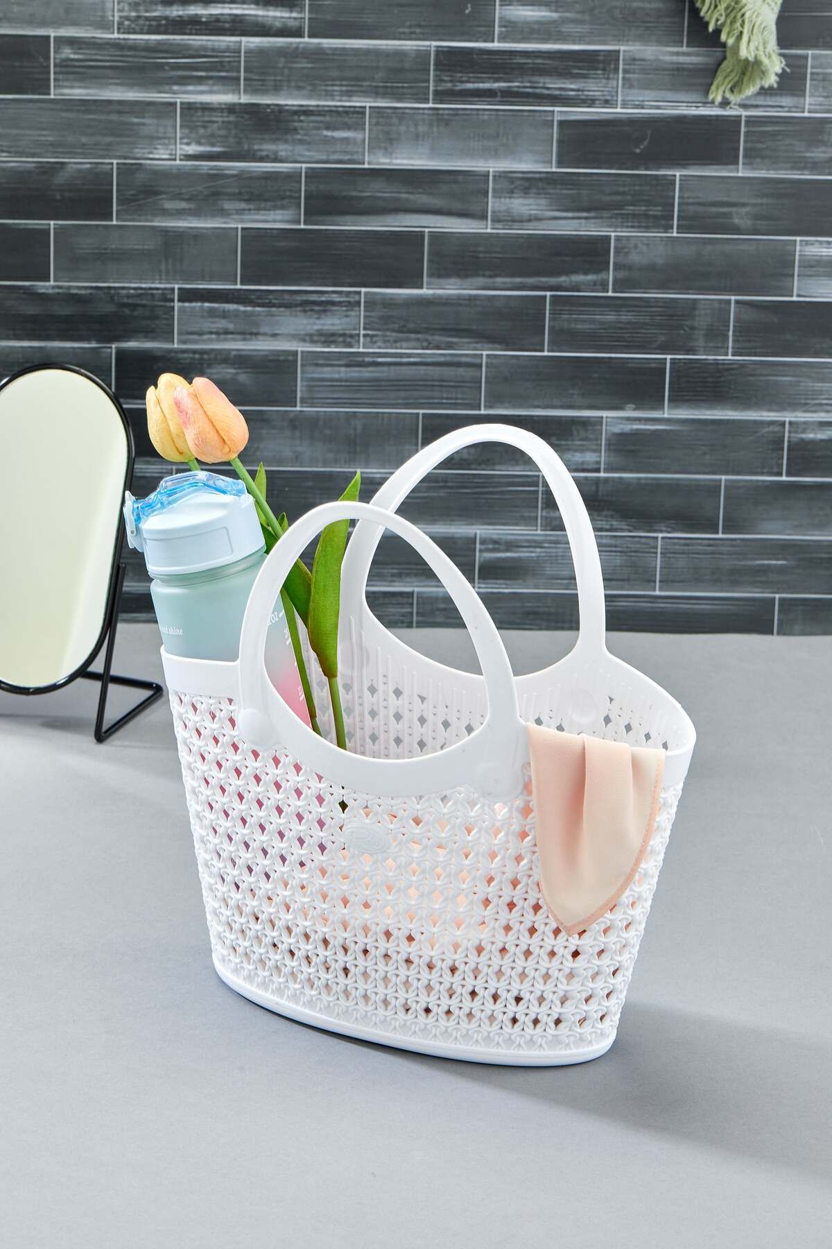Turkco Silikon Premium Kolay Saklanabilir Sepet Çanta Organizer, 5,5lt, 30x17x31cm