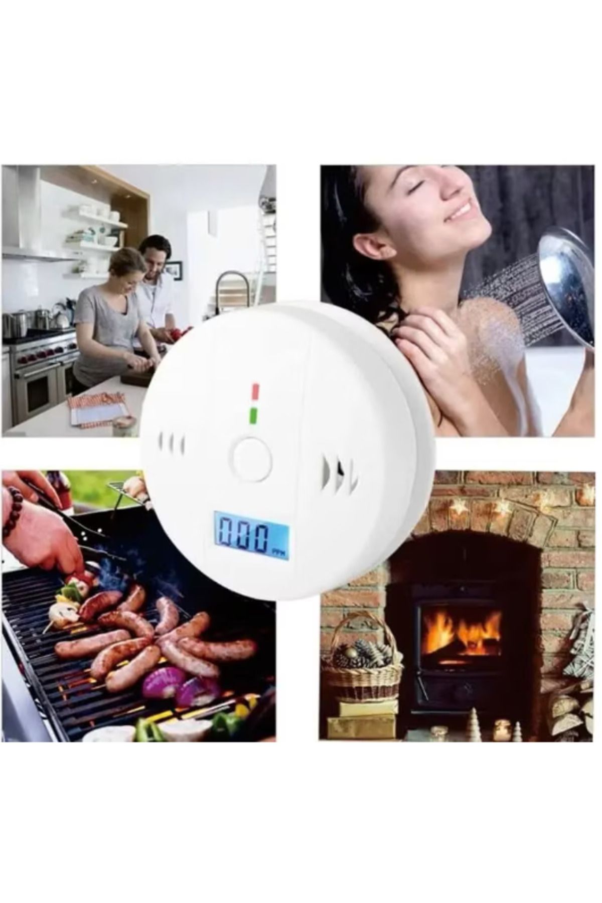 REVOSE-Carbon Monoxide Detector, Digital LCD Display, Alarm, Batteries Included, 11 x 11 x 4 cm, White 8