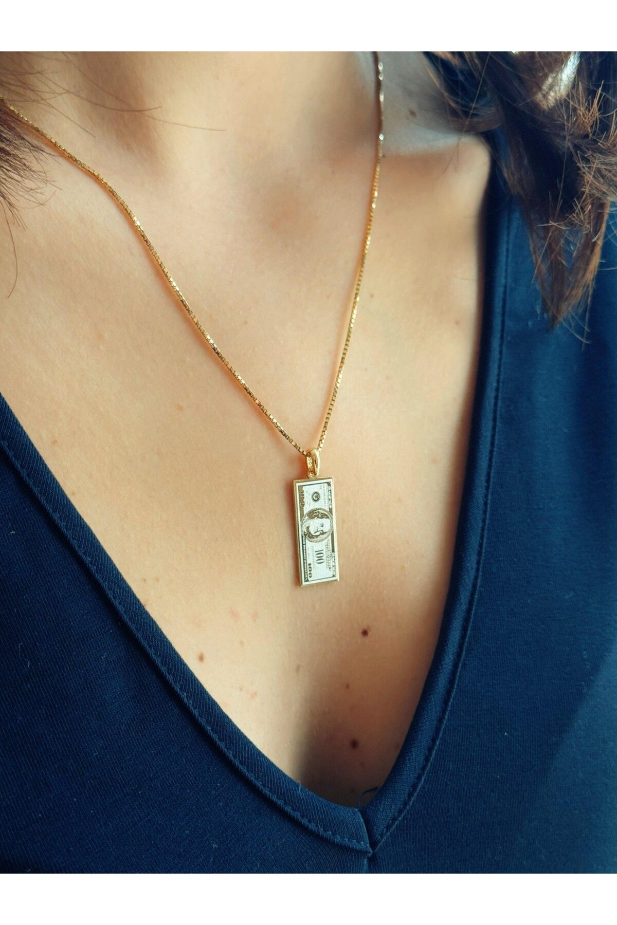EskiJewelry 925 Ayar Gümüş Dolar Kolye – Şıklığın ve Gücün Simgesi