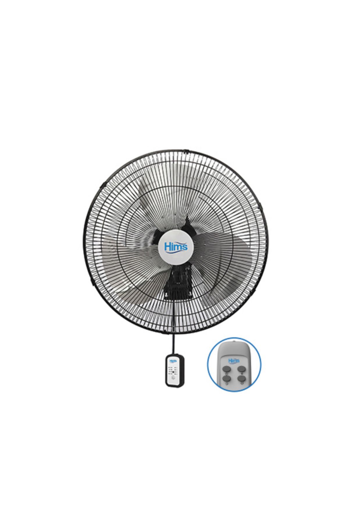 HIMS HEF-DK500 130W 50 CM SİYAH 3 KANAT KUMANDALI SANAYİ TiPİ VANTİLATÖR ASPİRATÖR