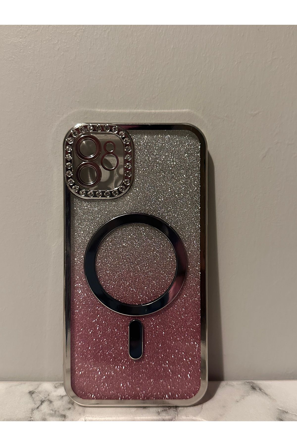 KILIF DEPOSU APPLE İPHONE 11 UYUMLU SİMLİ TAŞLI MAGSAFE ÖZELLİKLİ GOLD, MOR, GRİ PEMBE LENS KORUMALI KAPAK KILIF