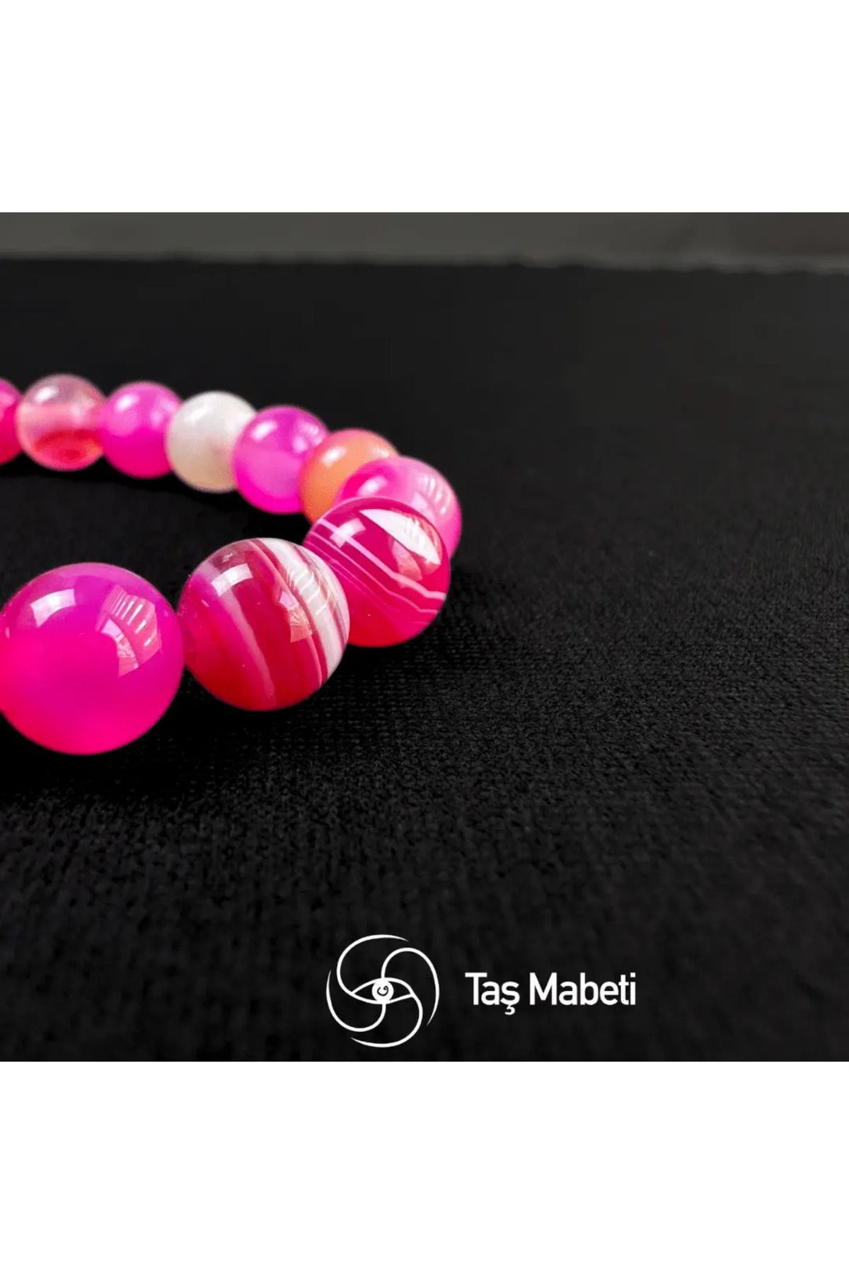 Doğaltaş Pembe Akik Bileklik (Nazara Karşı)