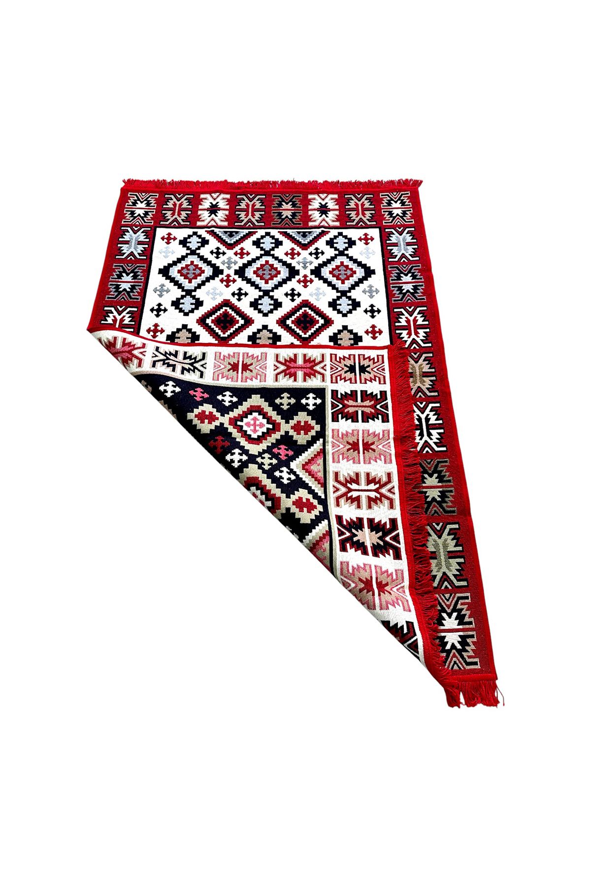 OEM-Traditional rustic rug 60x150 cm Red 6
