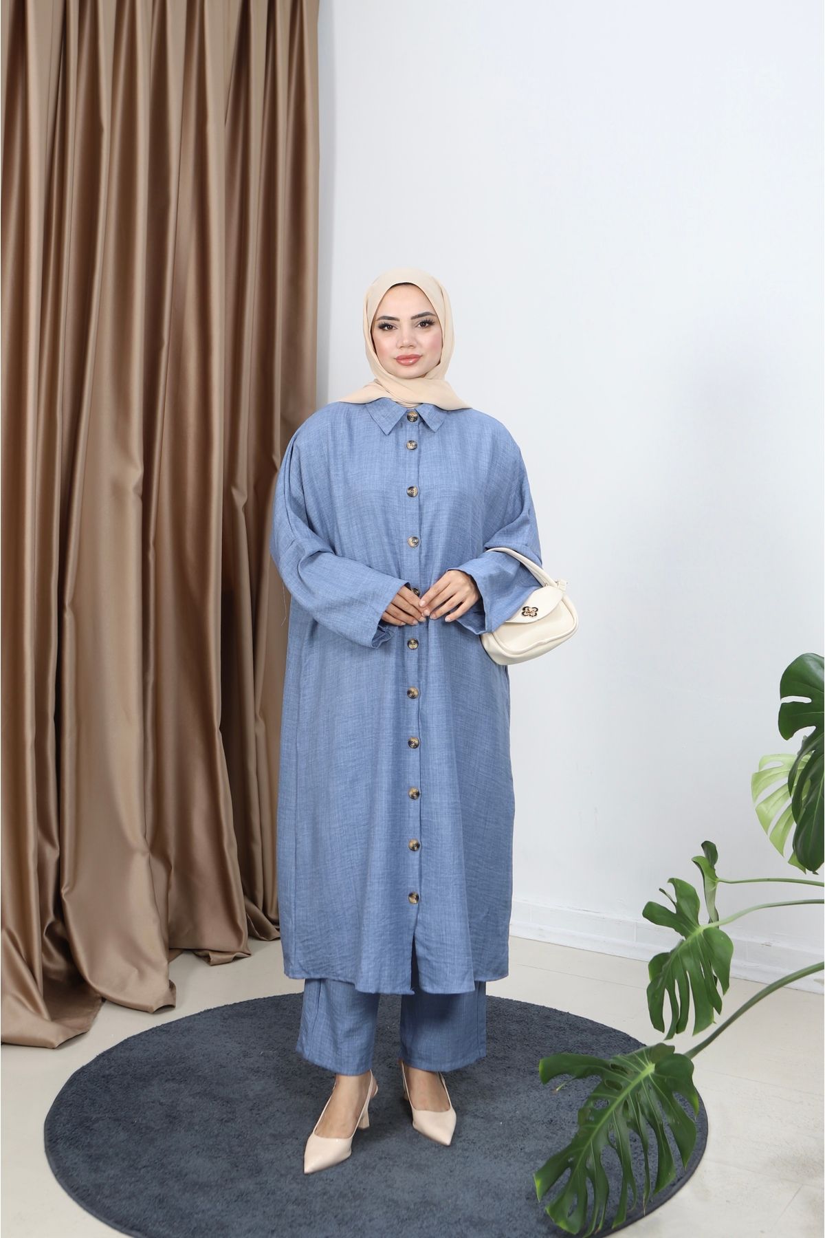 NİSUM MODA MANOLYA KETEN TAKIM