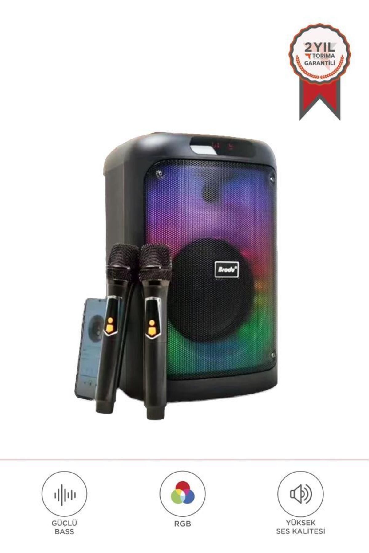 Torima BTS-2102 33 W Karaoke Subwoofer Çift mikrofonlu Taşınabilir 3000 mAh Akıllı Bluetooth Hoparl
