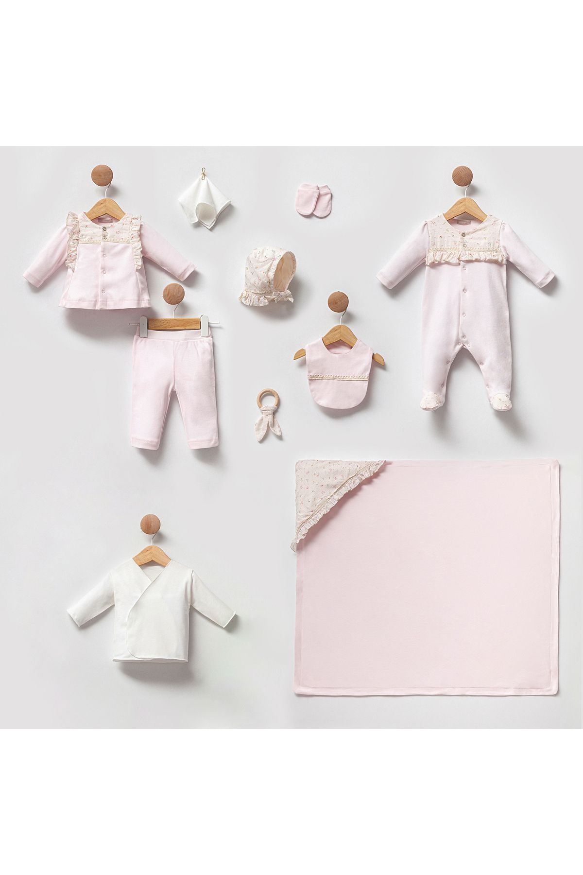Modonoff BUZZBABE KIZ 0-3 AY ÇİÇEKLİ MÜSLİN 10LU SET