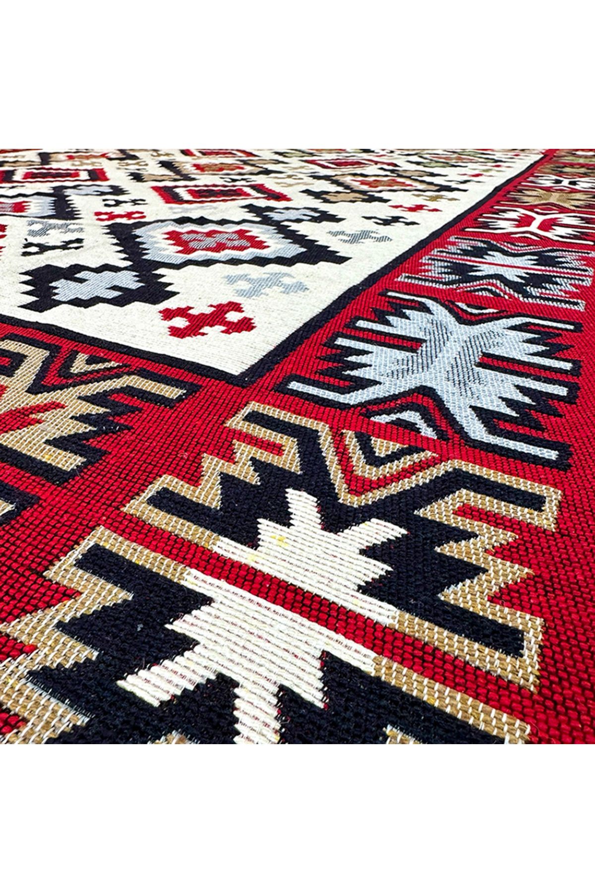OEM-Traditional rustic rug 60x150 cm Red 5
