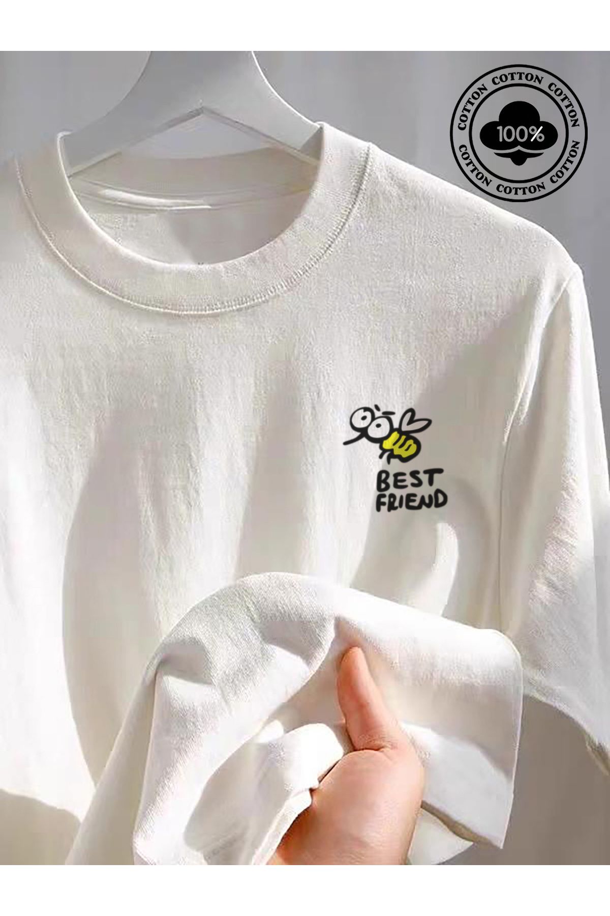 Jakinta Outdoors Baskılı Oversize Bisiklet Yaka Tişört – Pamuk Penye 2 İplik | Unisex & Günlük Rahat