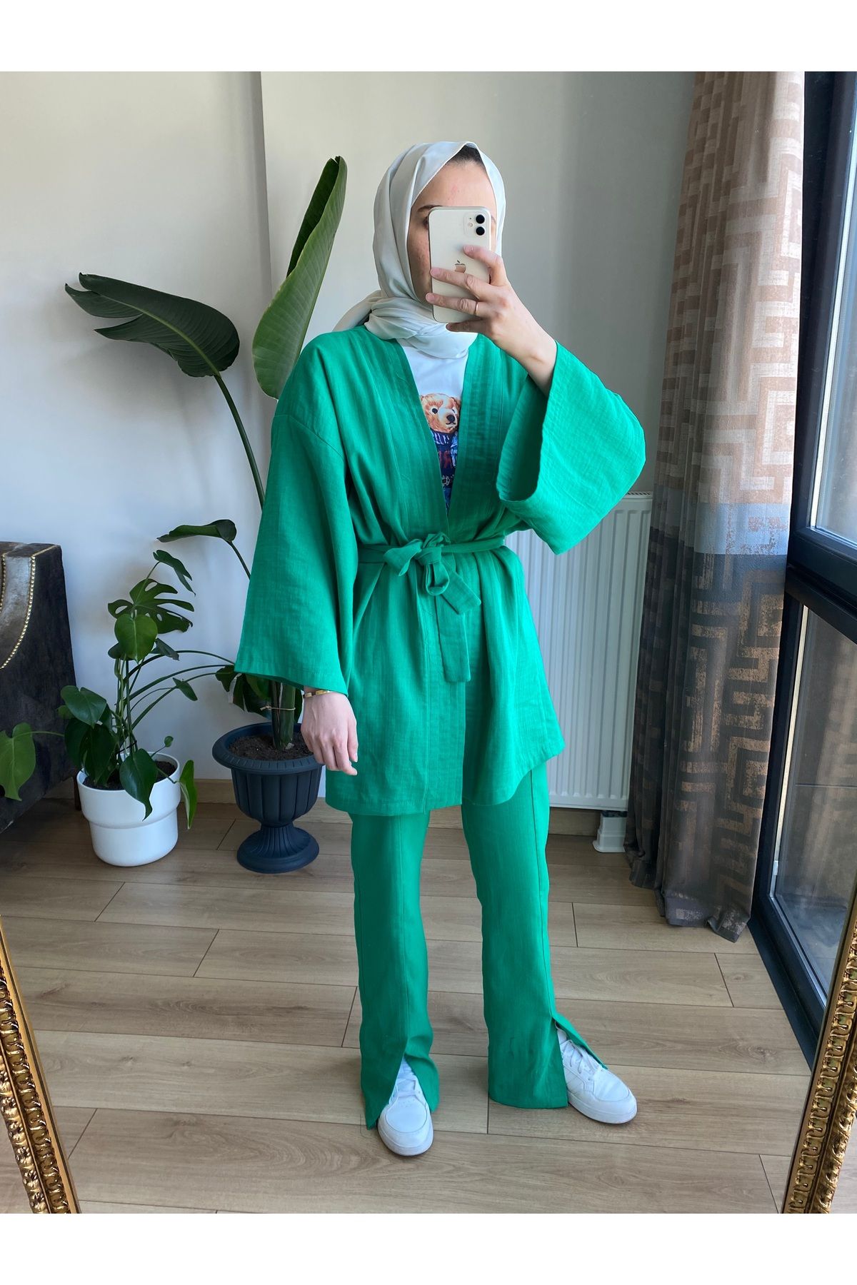 ABELF yeşil Kimono takım