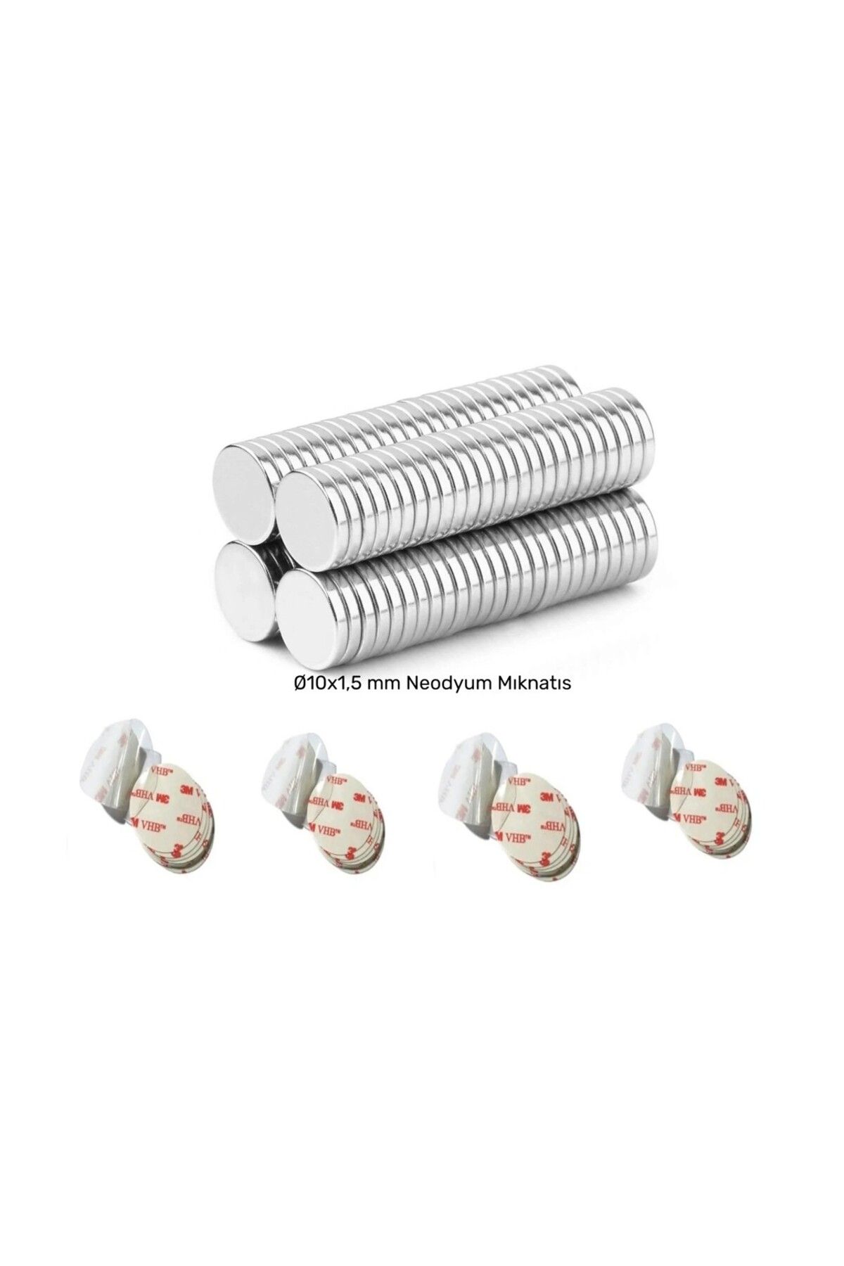 Hdg Dekorasyon 250Adet Şeffaf Yapışkanlı Mıknatıs Dekoratif Buzdolabı Magneti Hediyelik Magnet 10x1.5mm