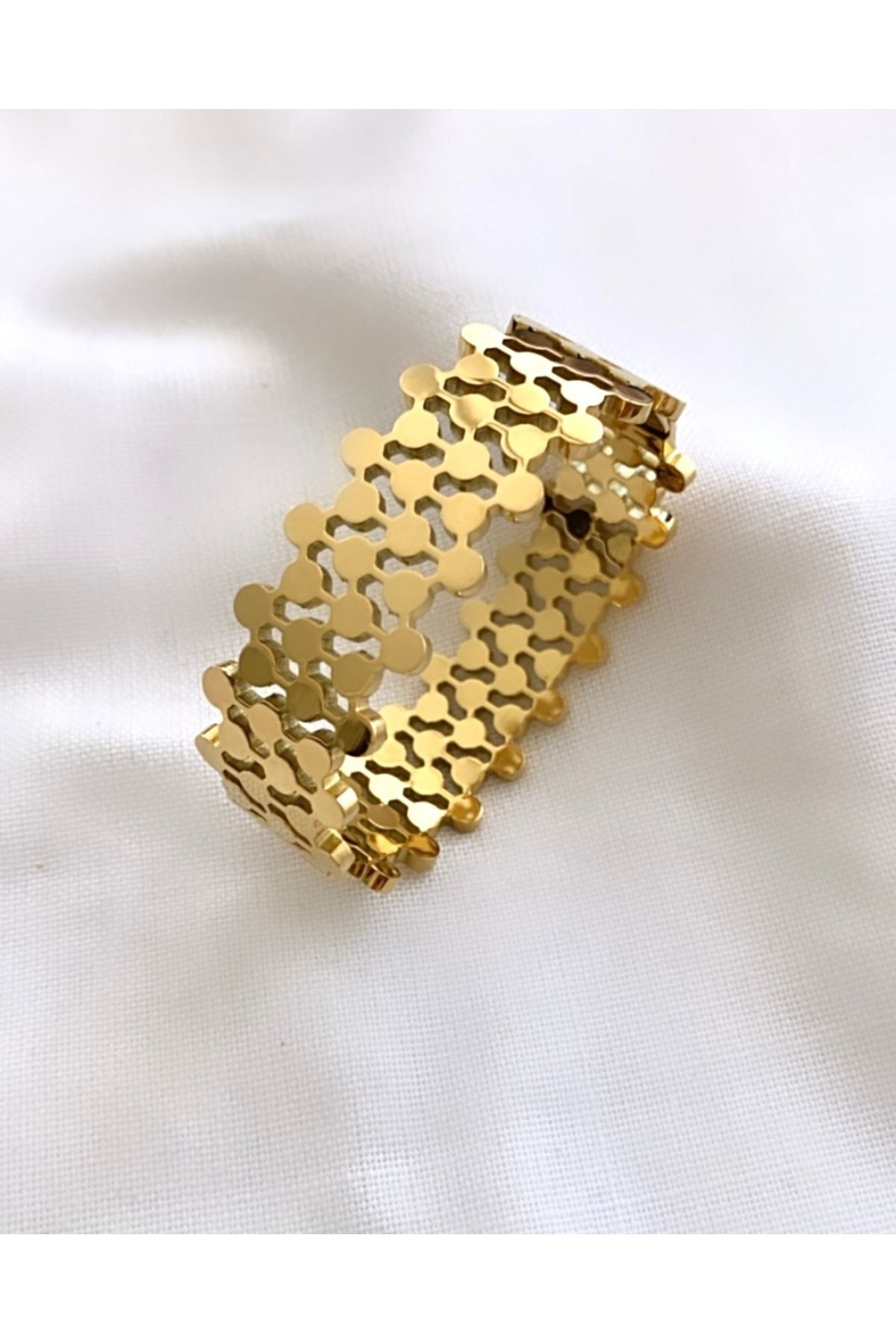 VNS Accessories Çelik Kelepçe Gold Bileklik (Kalınlık: 2 cm)