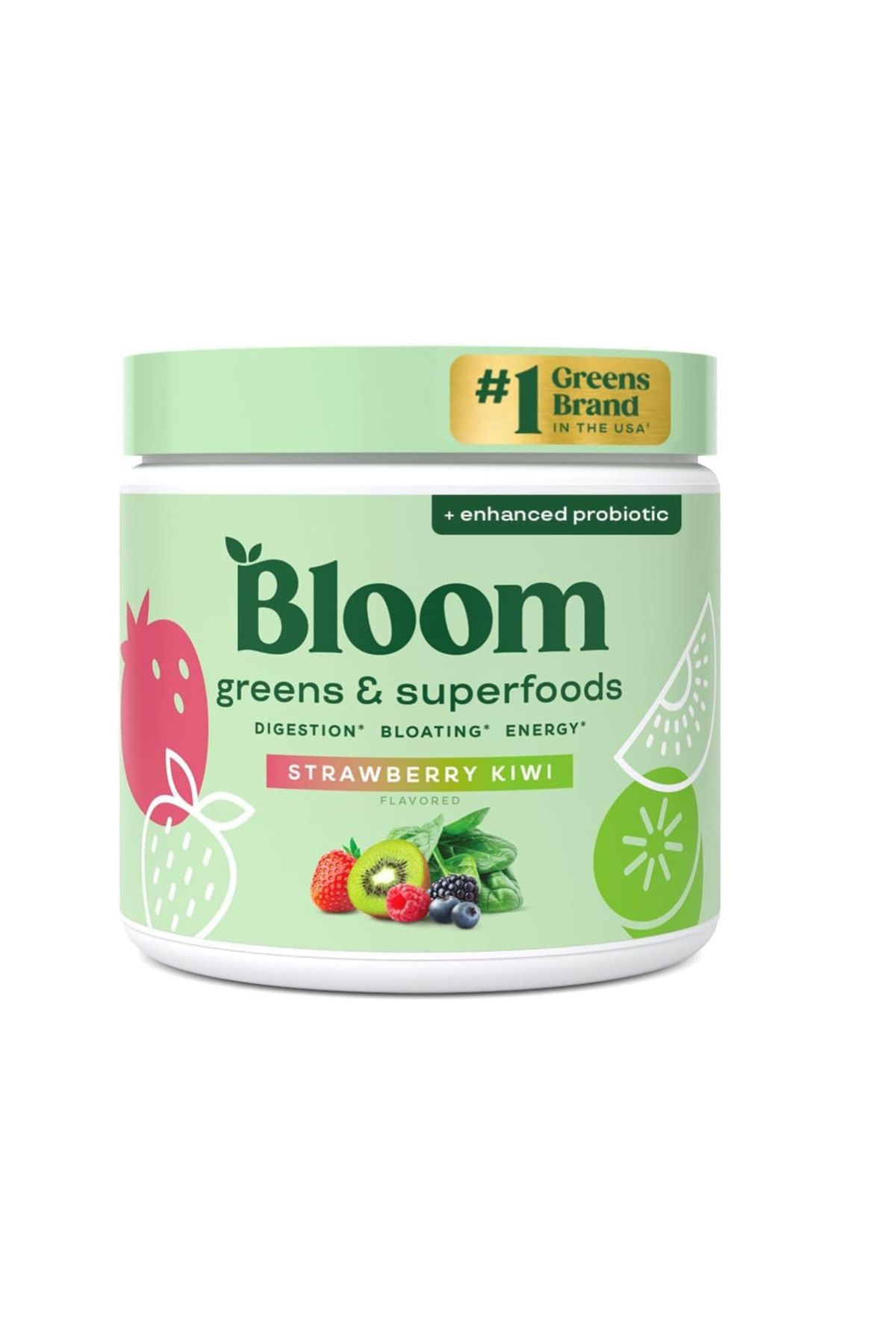 Bloom , Greens & Superfoods, Strawberry Kiwi, 6.39 oz (181.50 g)