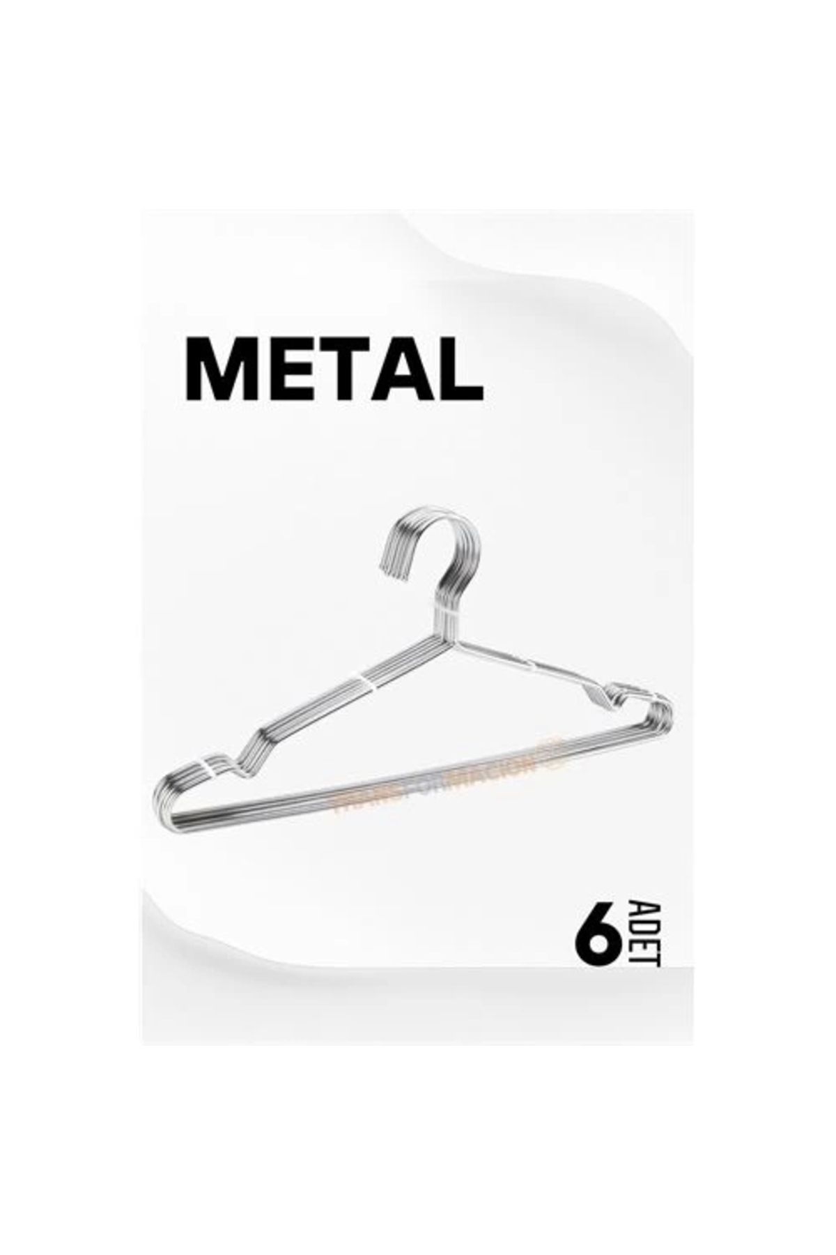 Generic Metal Elbise Askısı Ekonomik 6 Adet Askı Seti
