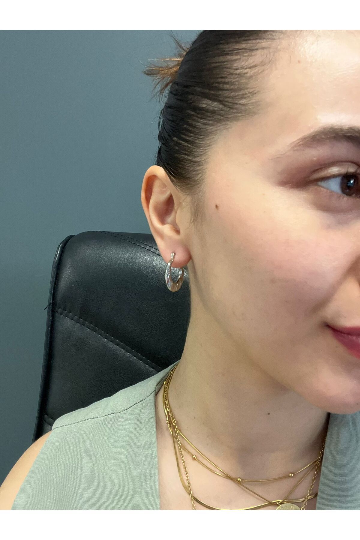 LASSSTORE ÇELİK GÜMÜŞ HALKA KÜPE