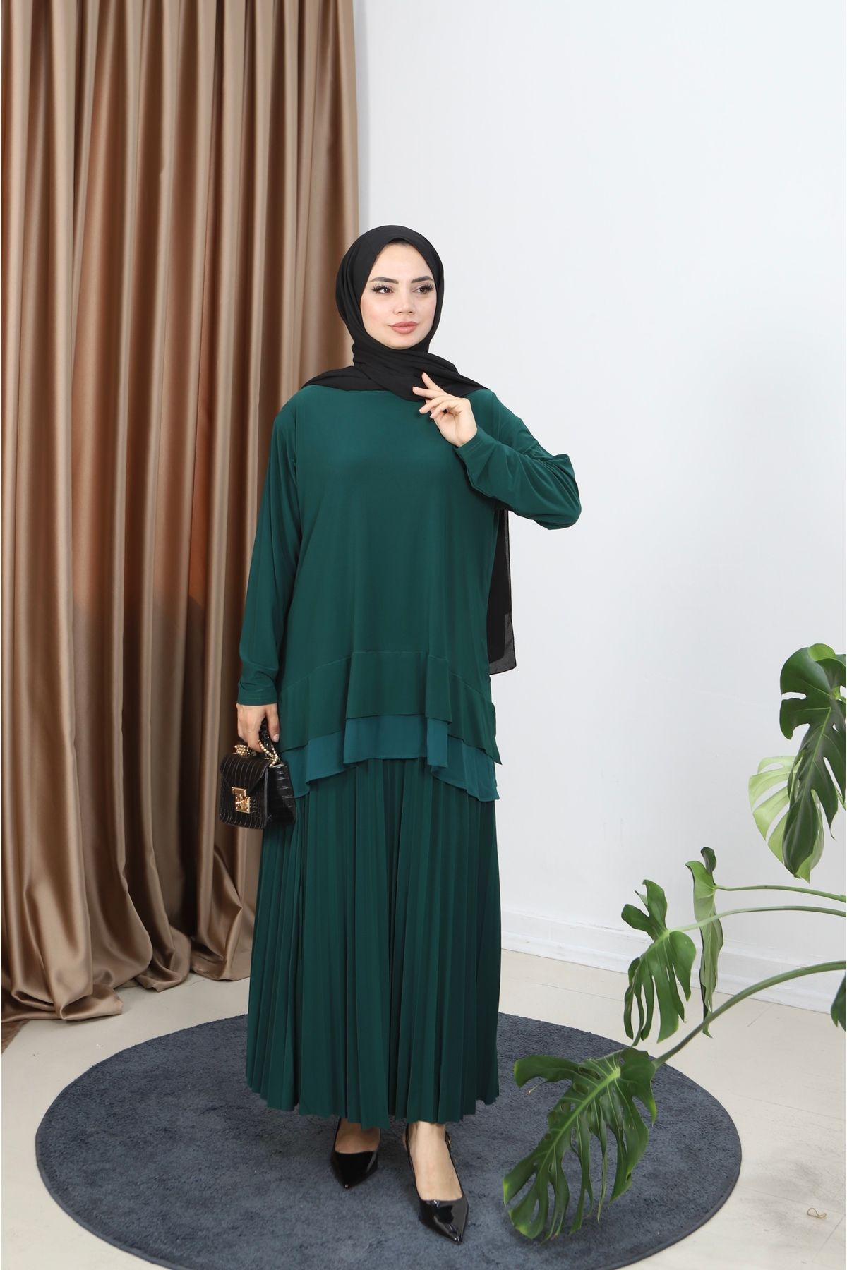 NİSUM MODA ŞİFONLU SANDY ETEKLİ TAKIM