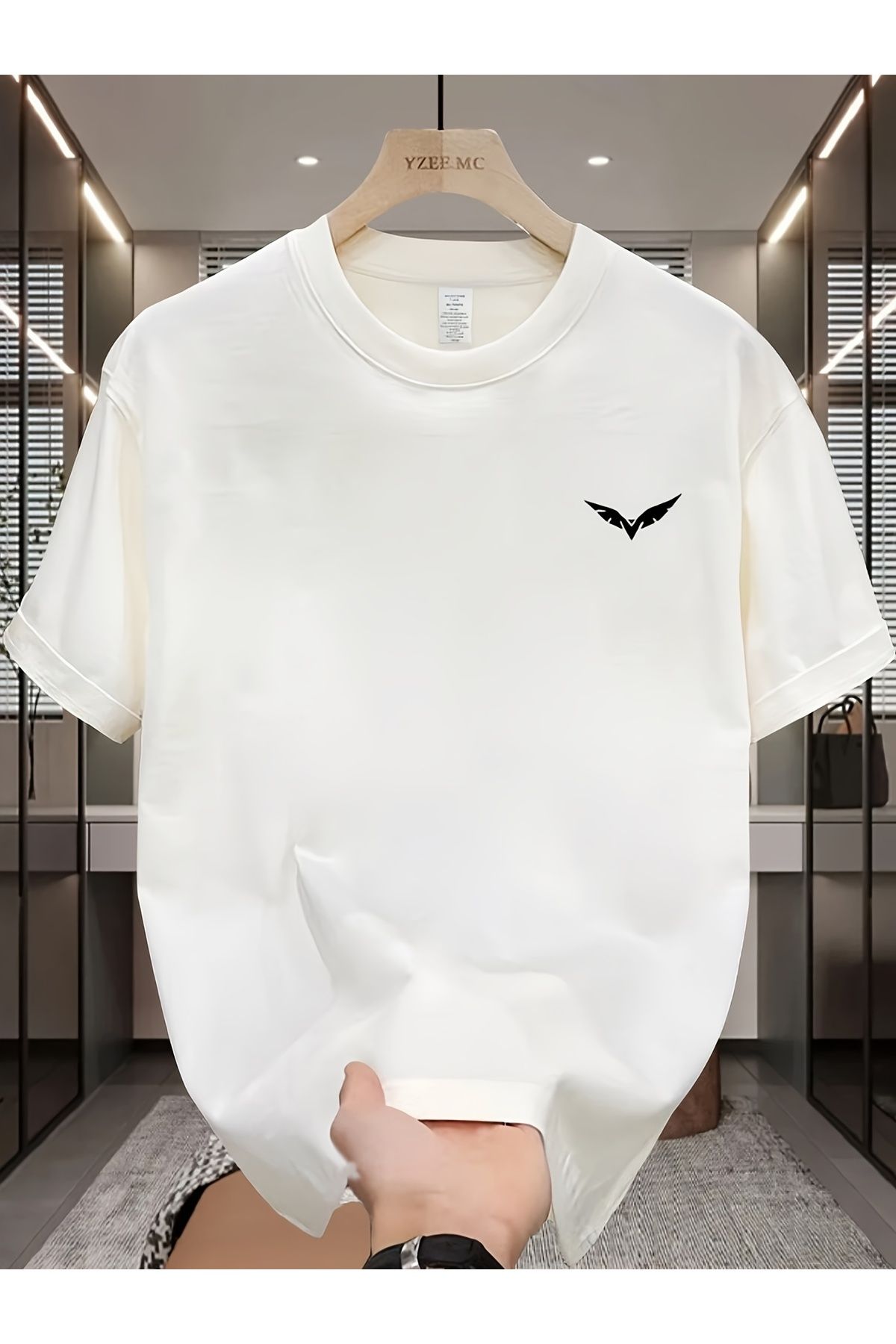 Jakinta Outdoors Baskılı Oversize Bisiklet Yaka Tişört – Pamuk Penye 2 İplik | Unisex & Günlük Rahat