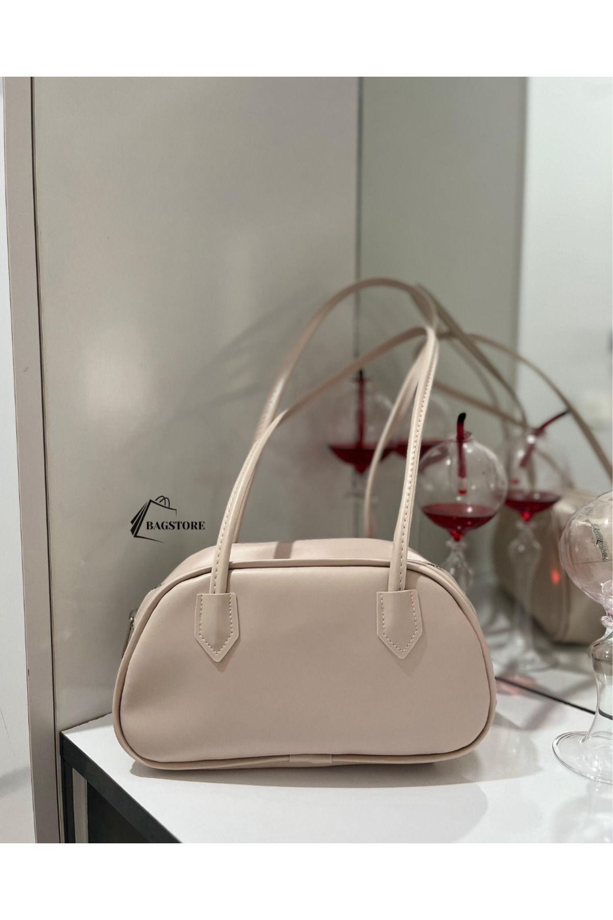 Bag Store Tr Krem Baget Model El Ve Omuz Çantası