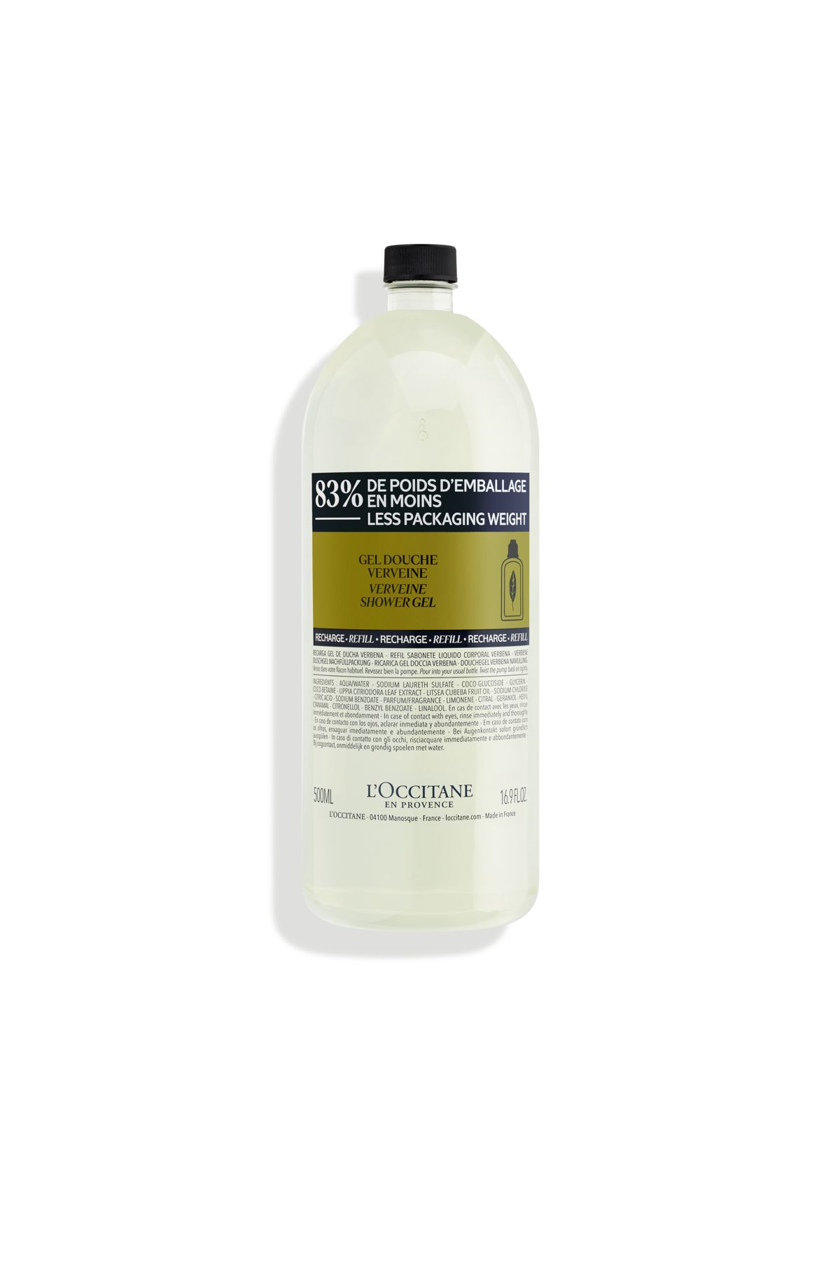L'Occitane Verbena Shower Gel Eco-Refill - Mine Çiçeği Duş Jeli Eko-Yedek Refill 500 ml