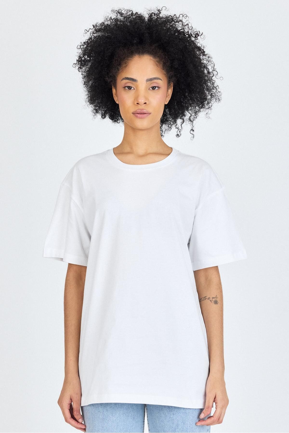 yakamor Unisex Oversize Sıfır Yaka T-Shirt